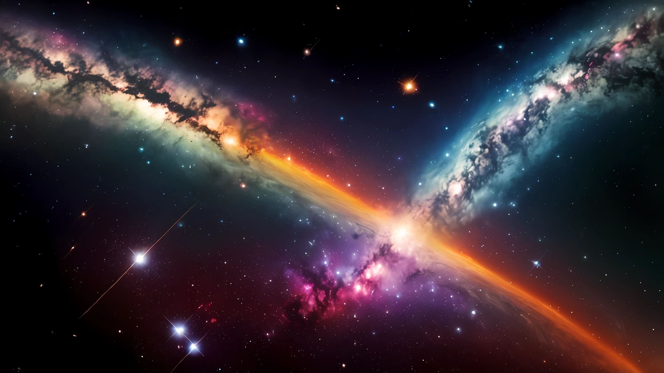 Landscape interstellar space detailed bright nebula.