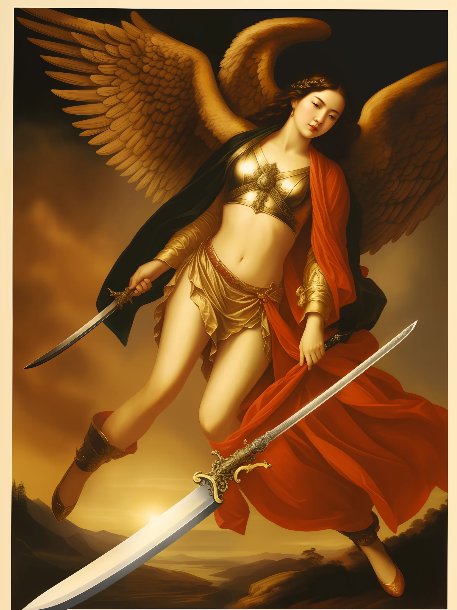 The Angel of Justice took the sword of judgment and launched a trial against the criminal,The criminal shivered on the side。