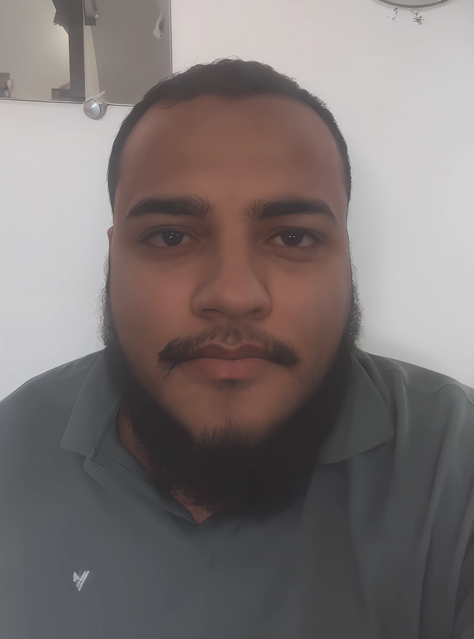 there is a man with a beard and a green shirt, Riyahd Cassiem, Mohamed Chahin, Alex, imagem profissional, foto de perfil profissional, foto headshot, staring directly at camera, Mohamed Reda, foto completa, imagem de qualidade muito baixa, em torno de 1 9 anos, sem barba e bigode, taken in the early 2020s