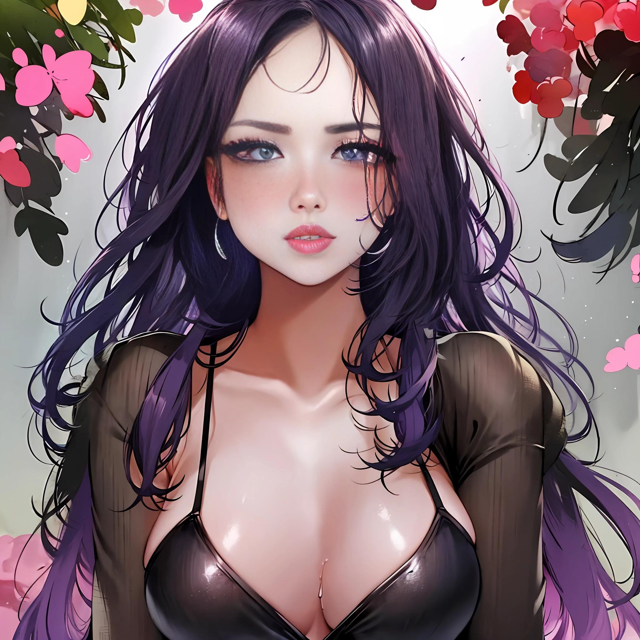 Mulher, (cabelo preto), Altamente detalhado, anatomia perfeita, proporcoes corretas, cores escuras, blur no fundo, The illustration is in high definition in 4k resolution, com recursos faciais altamente detalhados, (Obra-prima: 1.2), (Melhor qualidade), UHD, foco nítido.