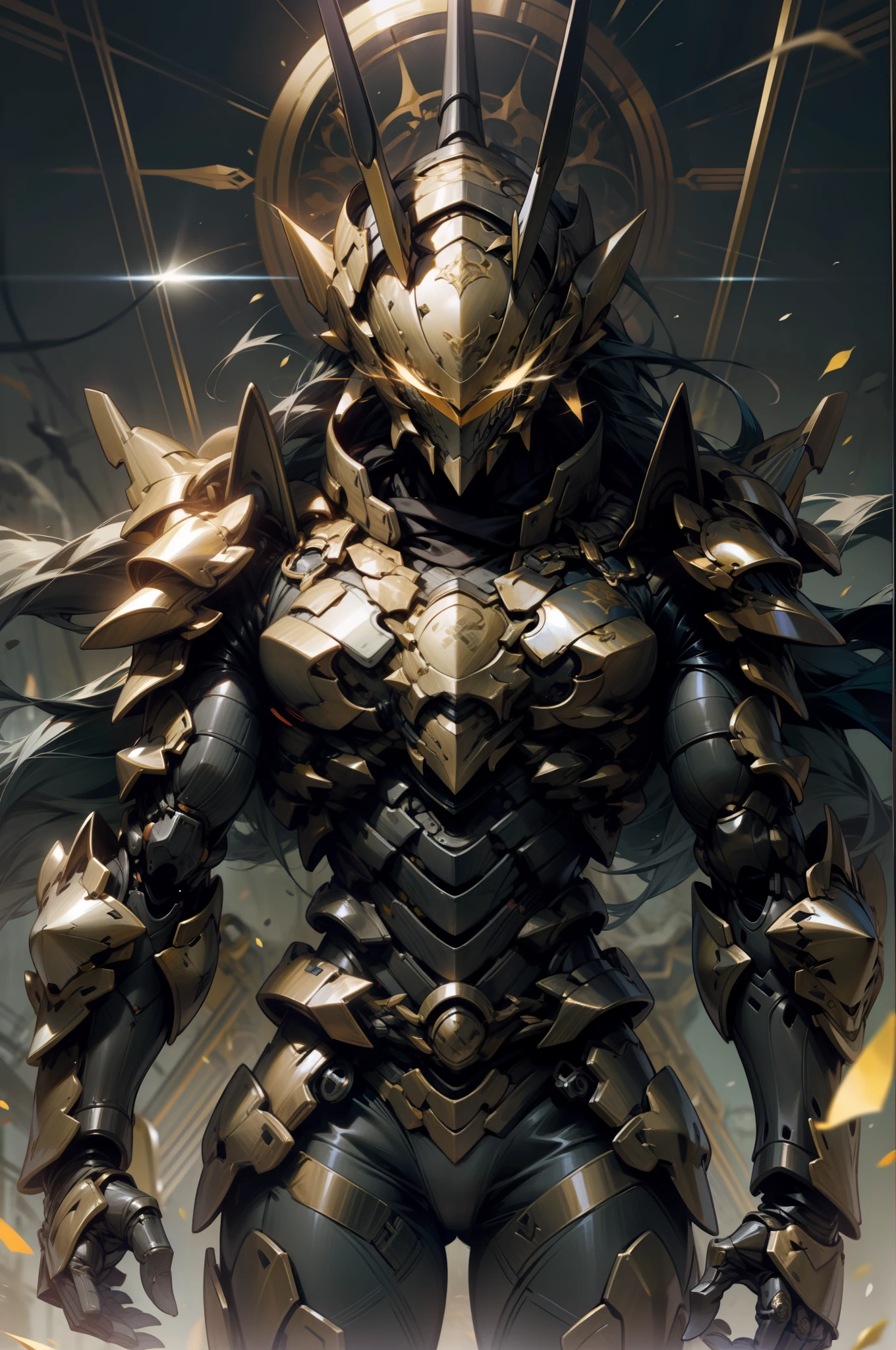 Black gold armor，hyper-detailing