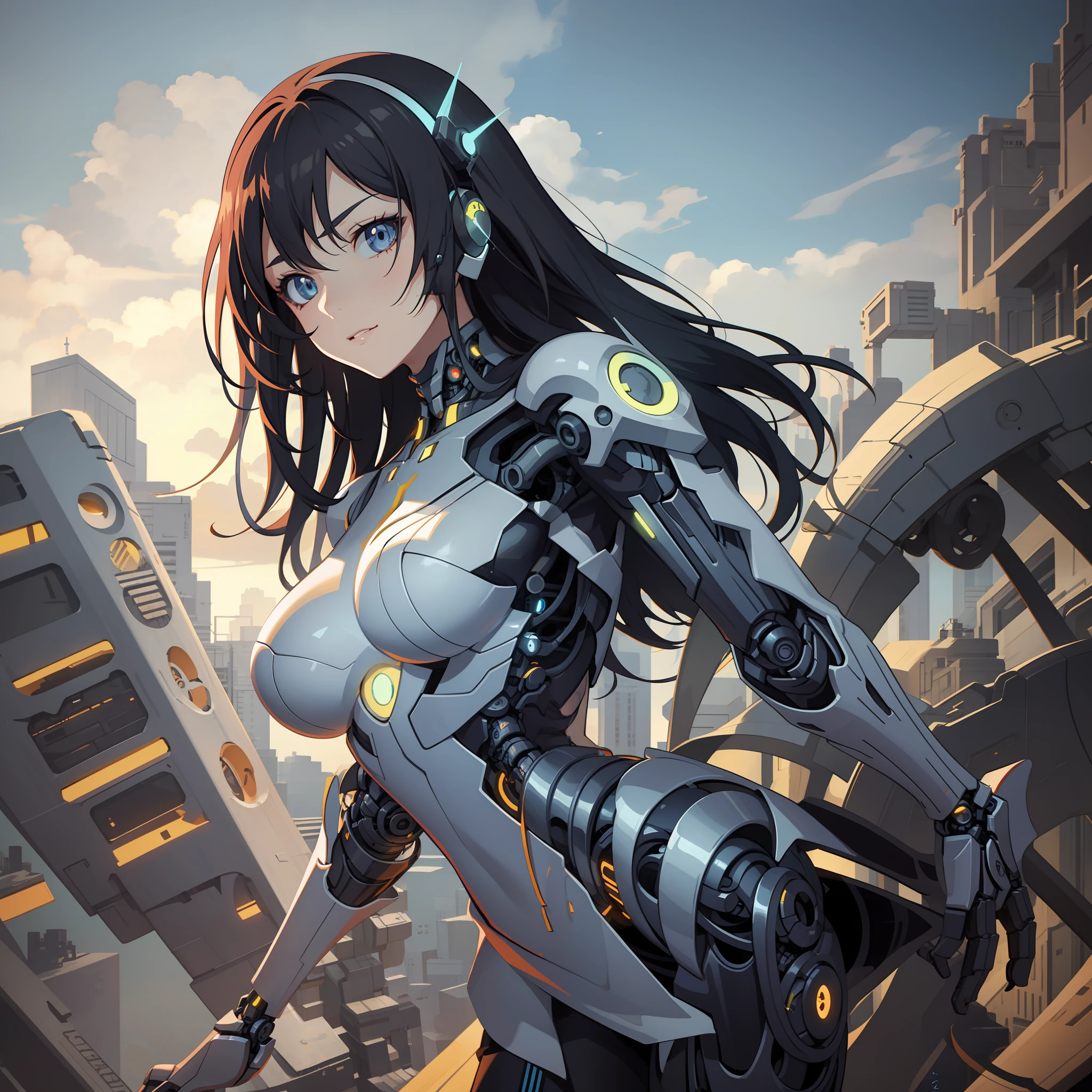 anime girl with a futuristic suit and a sci - futuristic helmet, perfect anime cyborg woman, girl in mecha cyber armor, cyberpunk anime girl mech, female cyberpunk anime girl, cute cyborg girl, beutiful girl cyborg, anime cyborg, extremely detailed artgerm, biomechanical oppai, digital cyberpunk anime art, advanced digital anime art, cyborg girl, cyberpunk anime girl