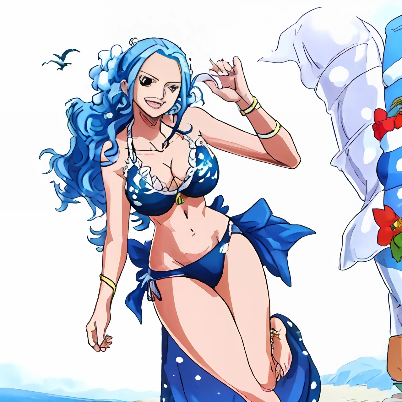 ((obra prima + melhor qualidade)) vivi de One Piece |, middle boobs, ((bikini and panties)), praia