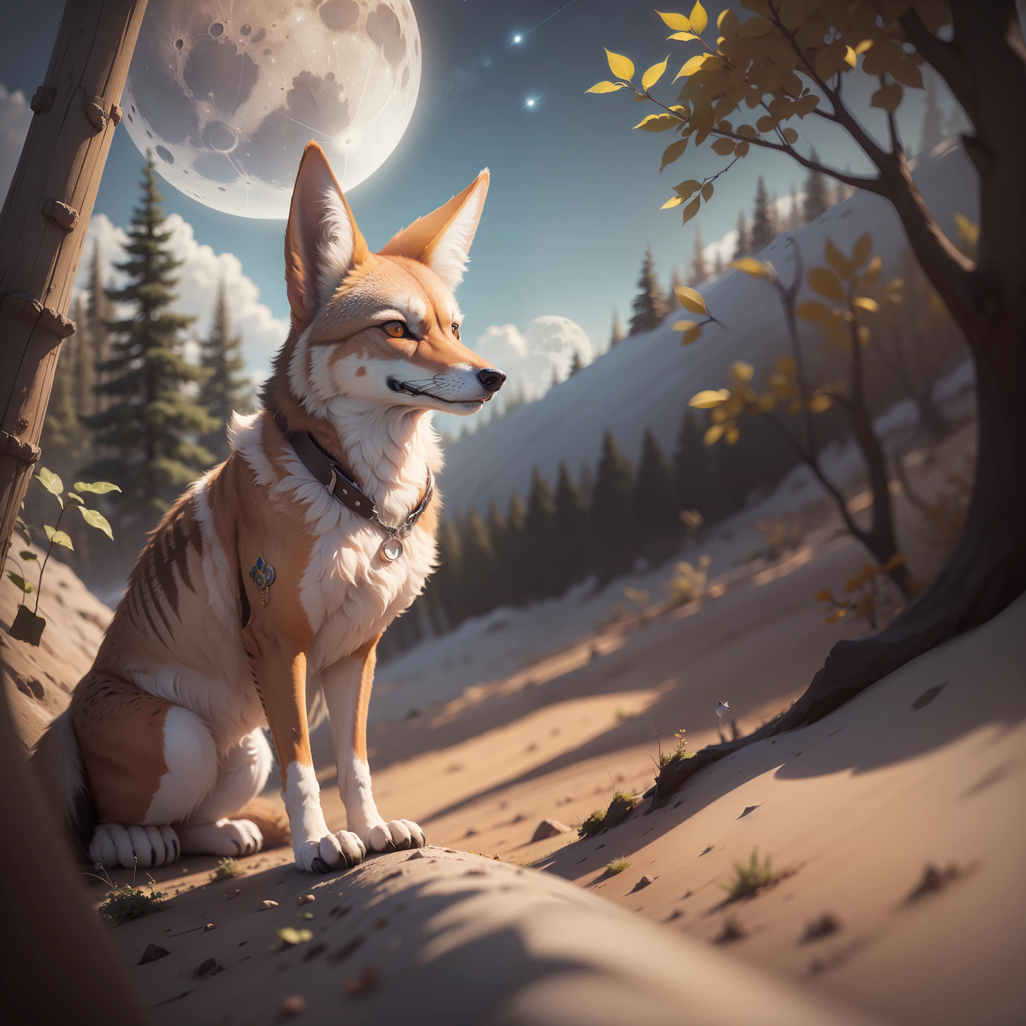 themoon，Faraway view，coyote，