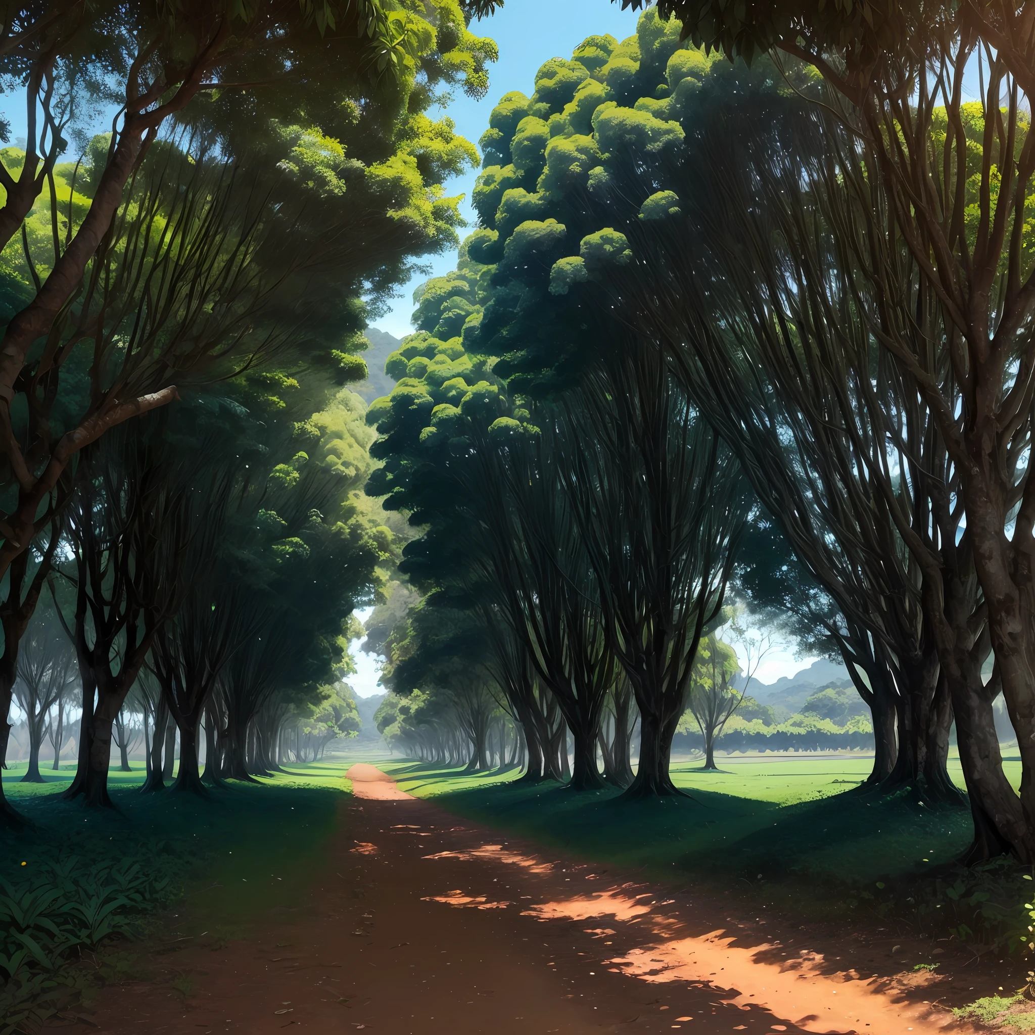 Um campo aberto verde, ( nuvens,) --auto