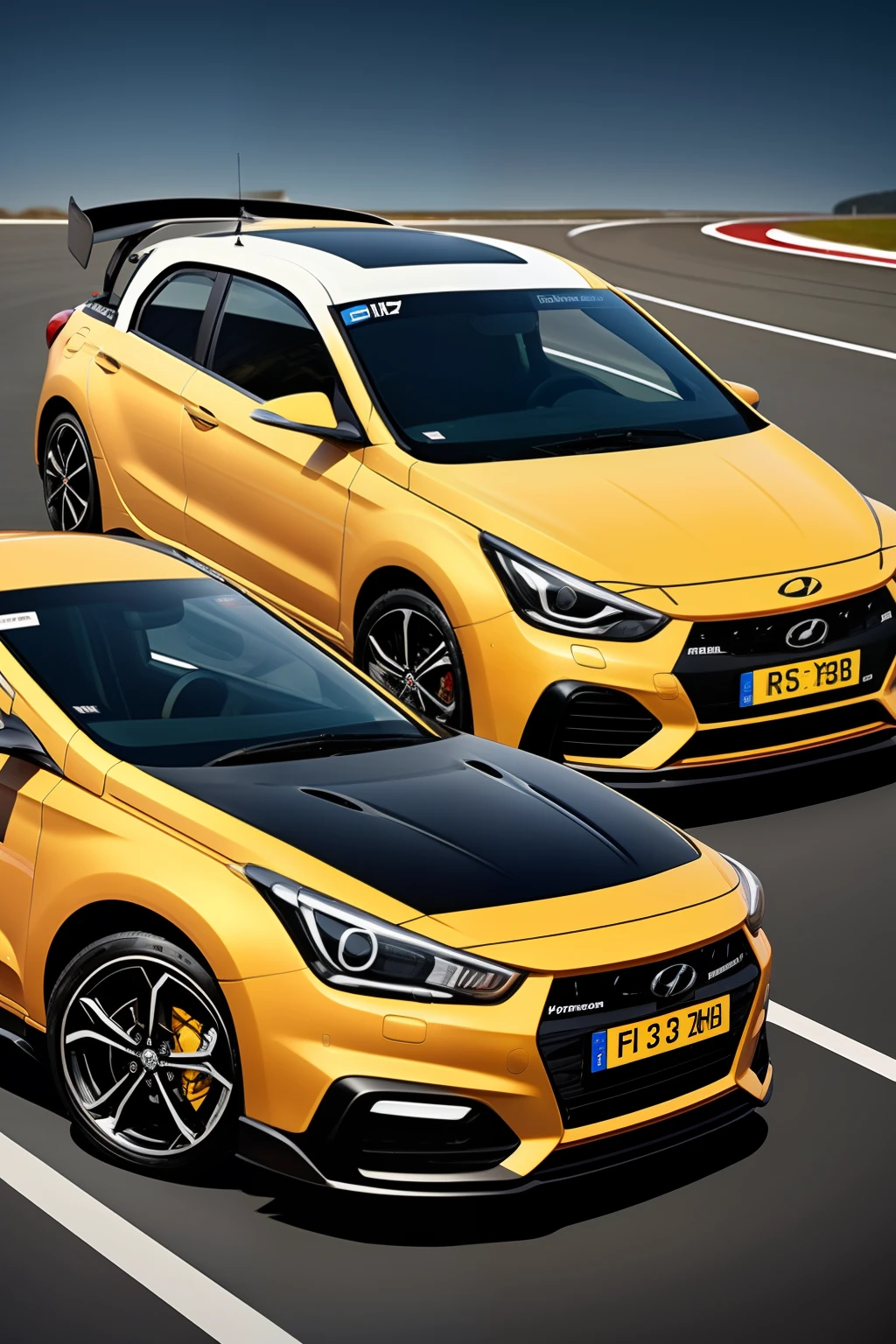 car hyundai i30n facelift, girl, solo, (top-down bottom-up), tall, blonde, race suit,