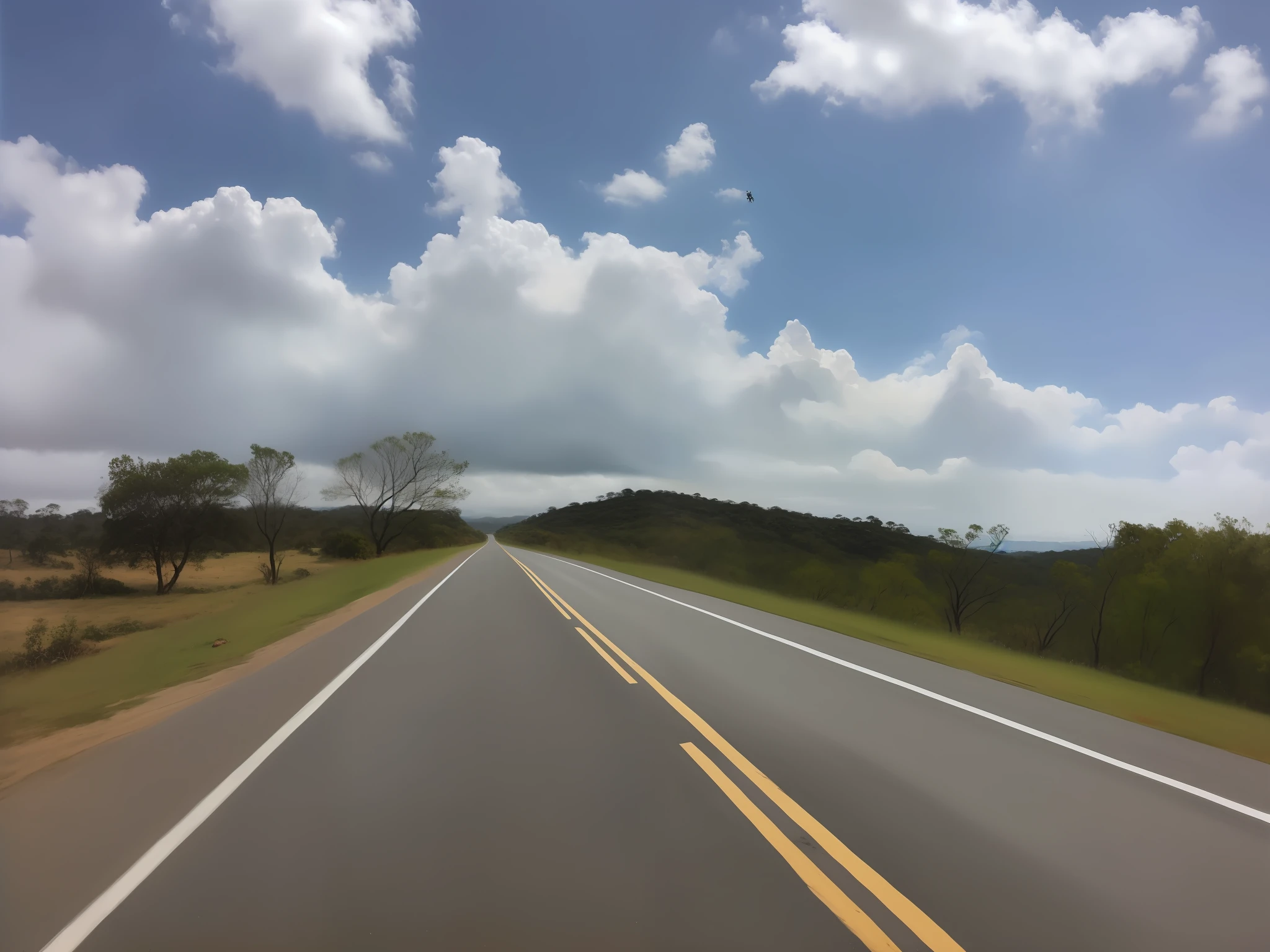 Uma obra-prima, da melhor qualidade, realista, realista, esta pintura retrata um um homem pedalando uma bicicleta no meio da estrada, Andar na estrada, Estrada para o Mar, em uma estrada, uma estrada que leva ao farol, vista para milhas, unobstructed road, estrada montanhosa, Estradas pavimentadas, From a distance, Karla Ortiz, Estradas largas, clear skies in the distance, touring, imagem profunda, Arremesso longo, ciclismo, turismo, 🚲, Toda a pintura usa um retrato bonito e realista (retrato realista kawaii estilizado), Toda a pintura mostra excelente realismo e detalhes,