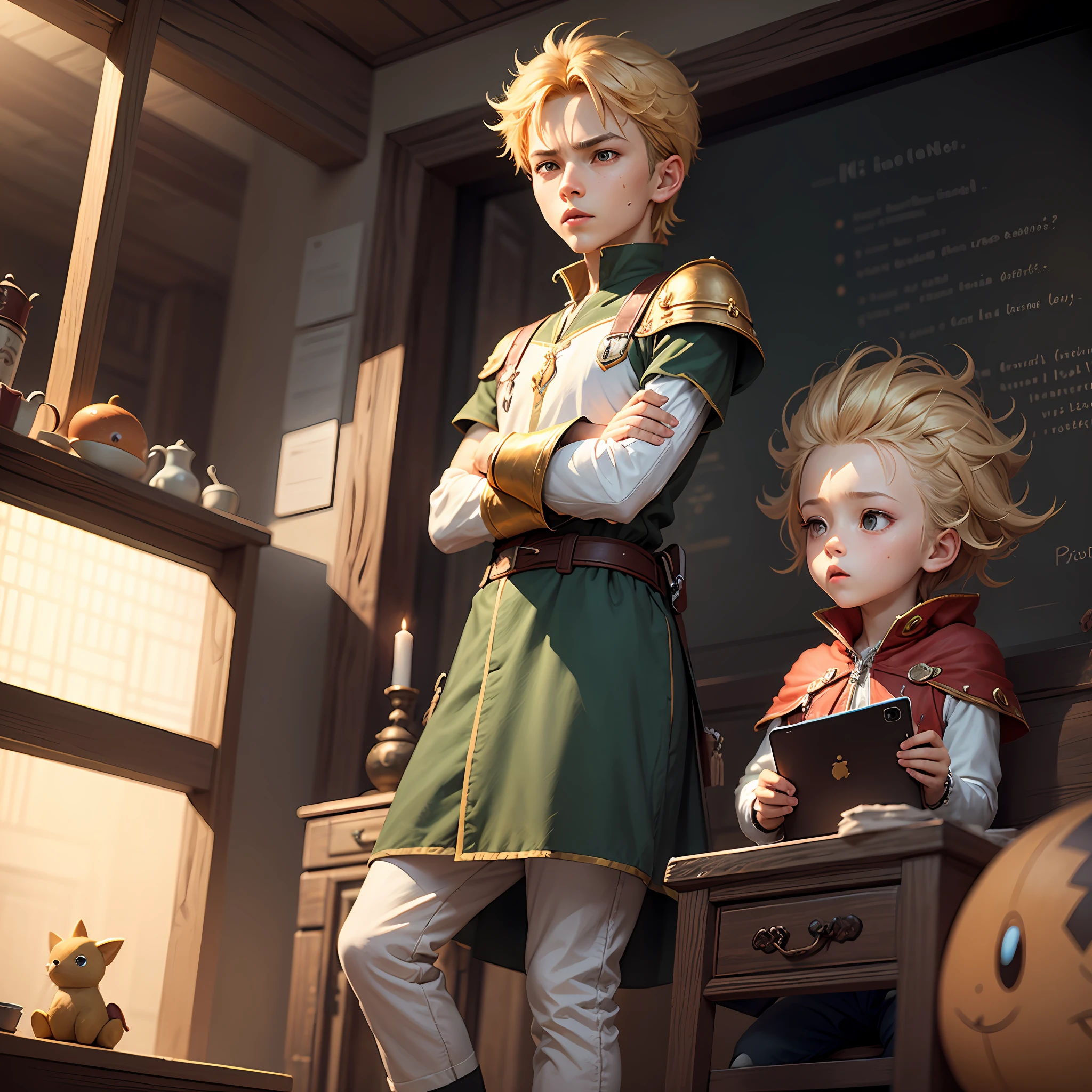whaite hair,shoun,the little prince ,the game character,Have temperament,High knowledge