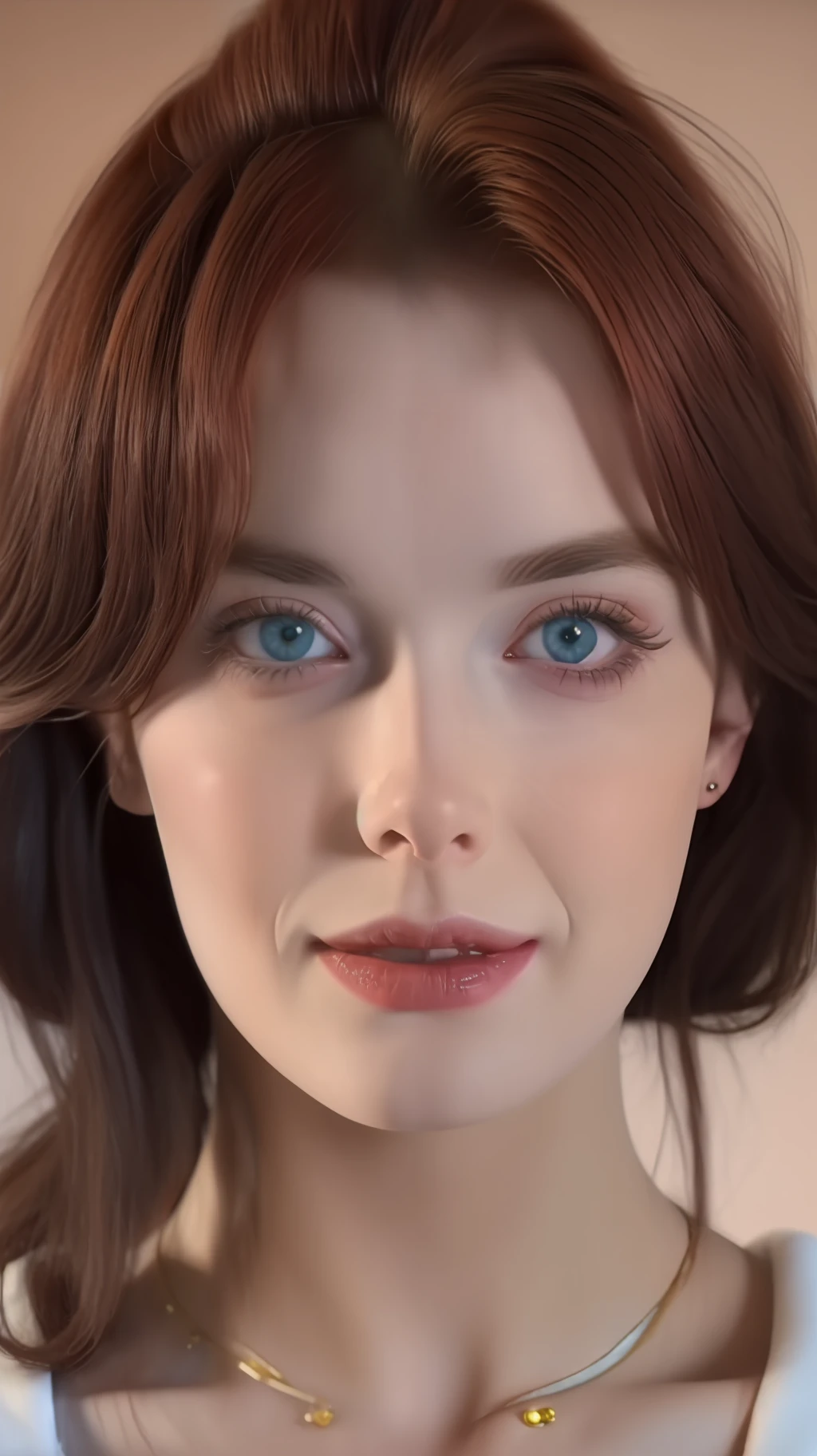 realistic light, beautiful redhead, princess, beautiful, super realistic, facing forward, blue eyes, pretty, perfect face, no wrinkles, bright face, makeup, red lipstick, smooth skin, portrait painting, rosy cheeks, top model, painting hyper-detailed, head-only portrait, detailed, composite portrait, looking at camera, blurred, 16k, 3d rendering, octane rendering, intricate detail, 8k post-production, high resolution, incredibly realistic and detailed expressions, 8k UHD, artwork raw material, ultra fine details,