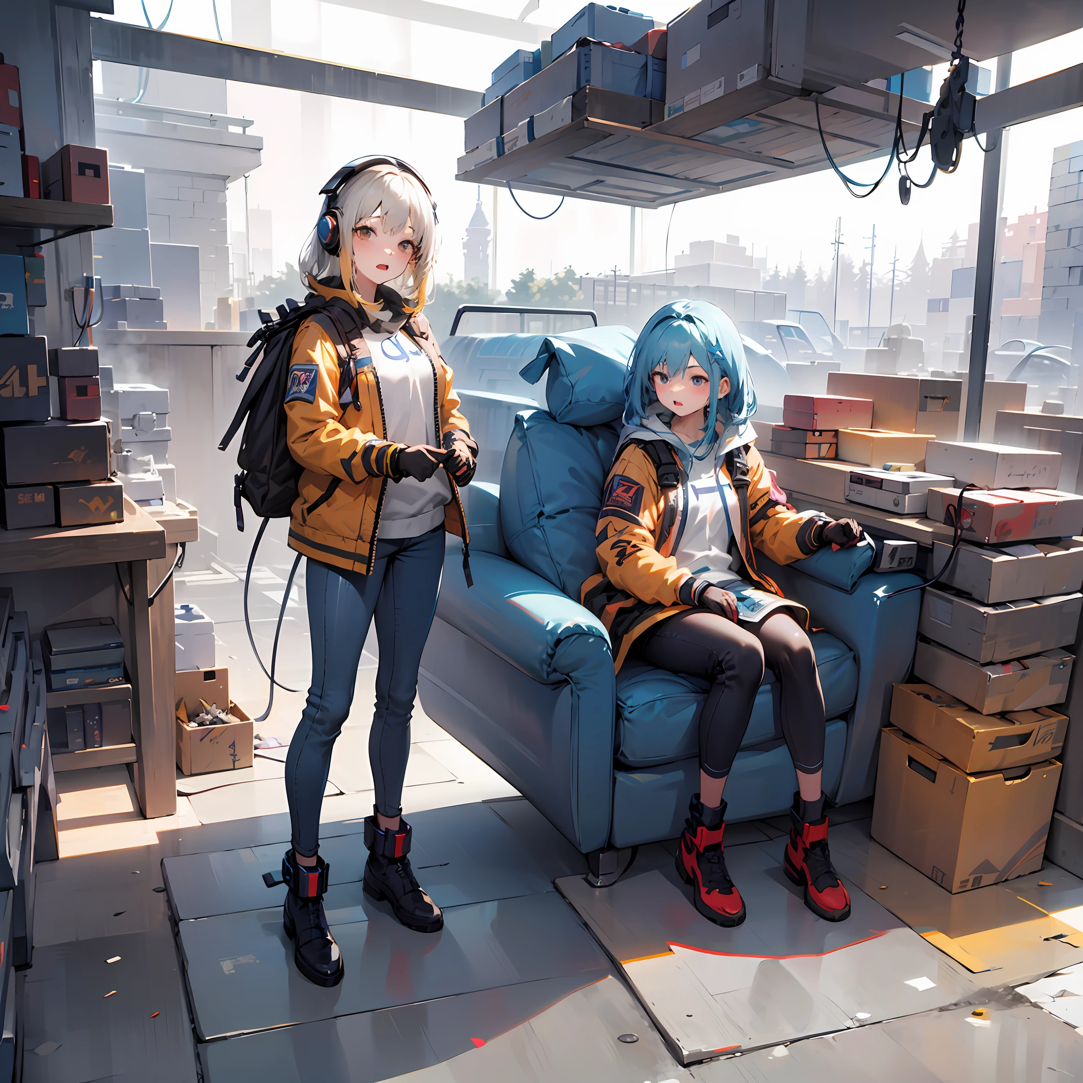Sister and brother,Play esports games,Back Shadow,My sister hit the brakes