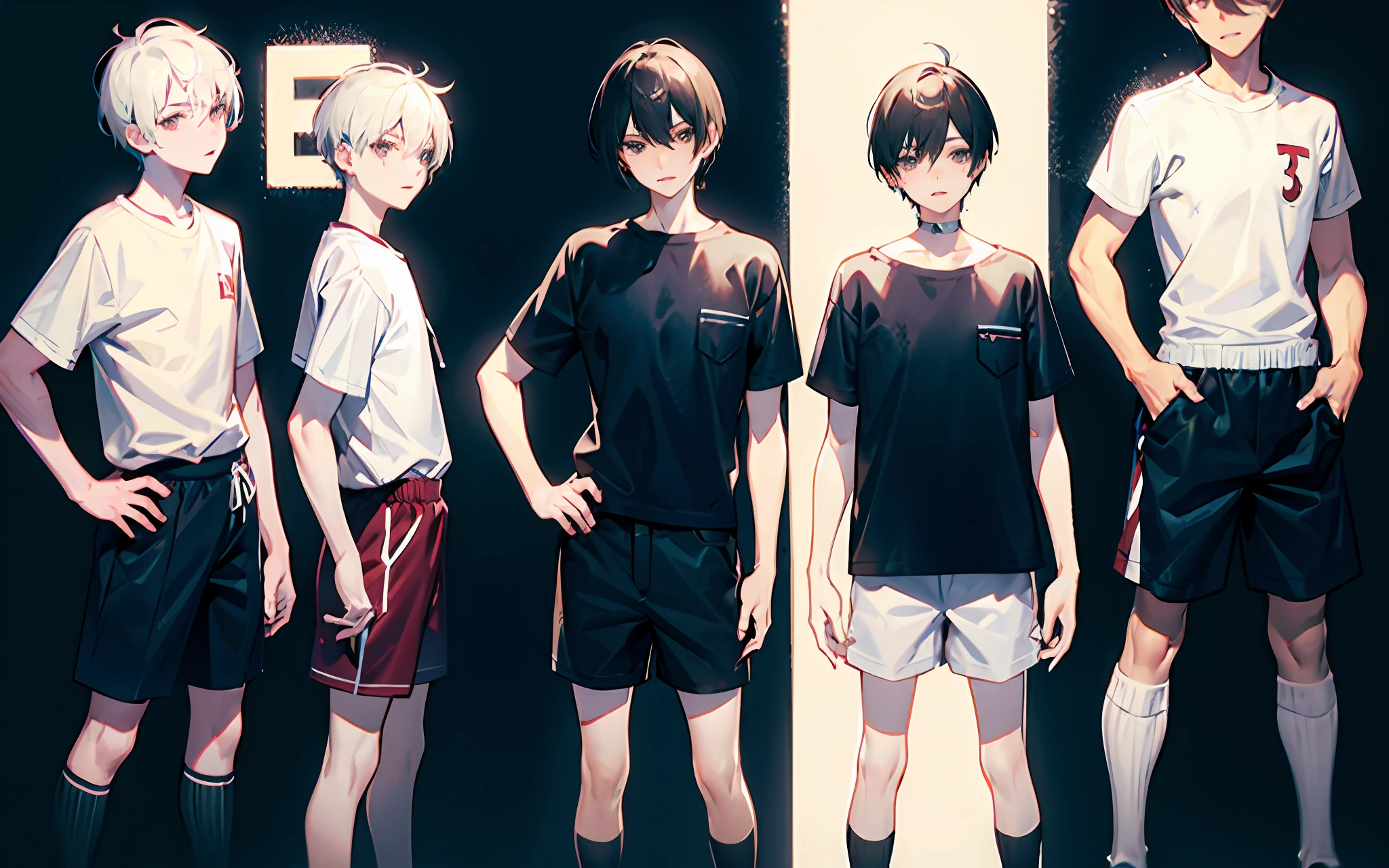 Boys Short hair muscular shorts short stature high socks young