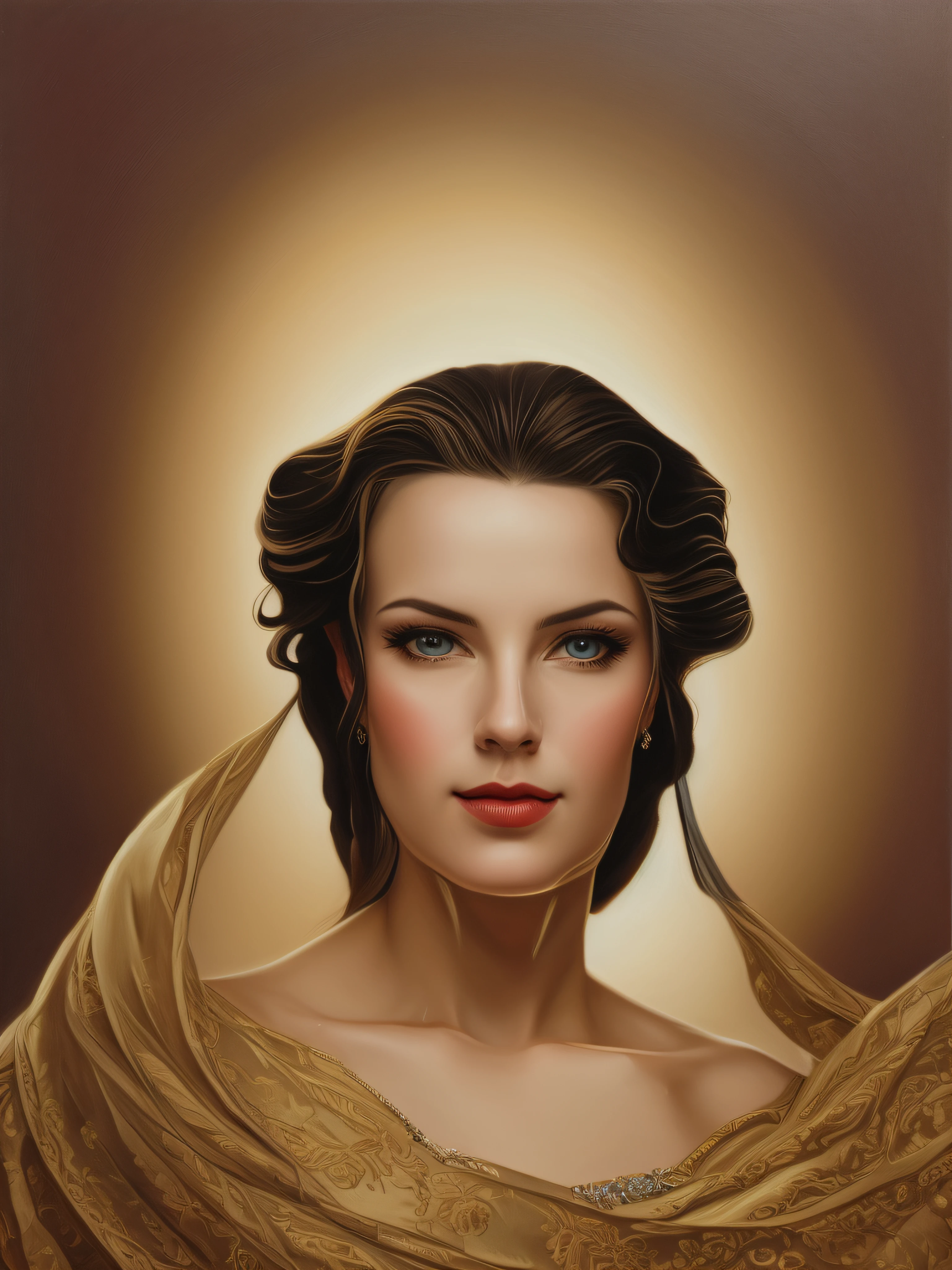 pintura de uma mulher com olhos azuis e um shaw vermelho, retrato close-up da deusa, Pintura do retrato de uma princesa, pintura digital renascentista, arte digital de um elegante, pintura digital elegante, Retrato de uma bela deusa, retrato bonito detalhado, retrato bonito da arte da fantasia, No estilo de arte de Bowater, retrato colorido detalhado, retrato bonito da fantasia, retrato de beleza detalhado, cleopatra portrait