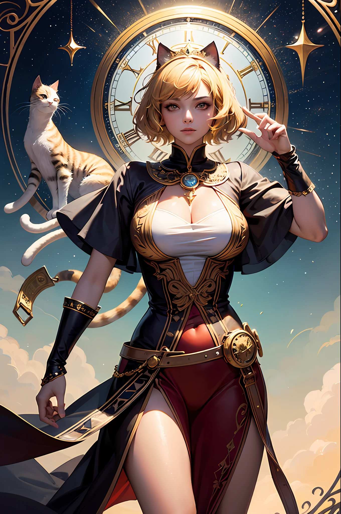 Realistic, (Masterpiece, Top Quality, Best Quality, Official Art, Beautiful and Aesthetic: 1.2), Very Detailed, Fractal Art, Colorful, Most Detailed, Leo, (Abstract Background: 1.5) (1girl: 1.3), (Cat class), yellow hair, bright eyes, earnest, combed back, short hair, , milky way, huge magical gold Leo astrolabe,dream,fantasy, gold trim,beautiful detailed sky,Style and Decoration for Leo, leo goddess,(nsfw:0.8)
delicate refective and high glass guardrail board