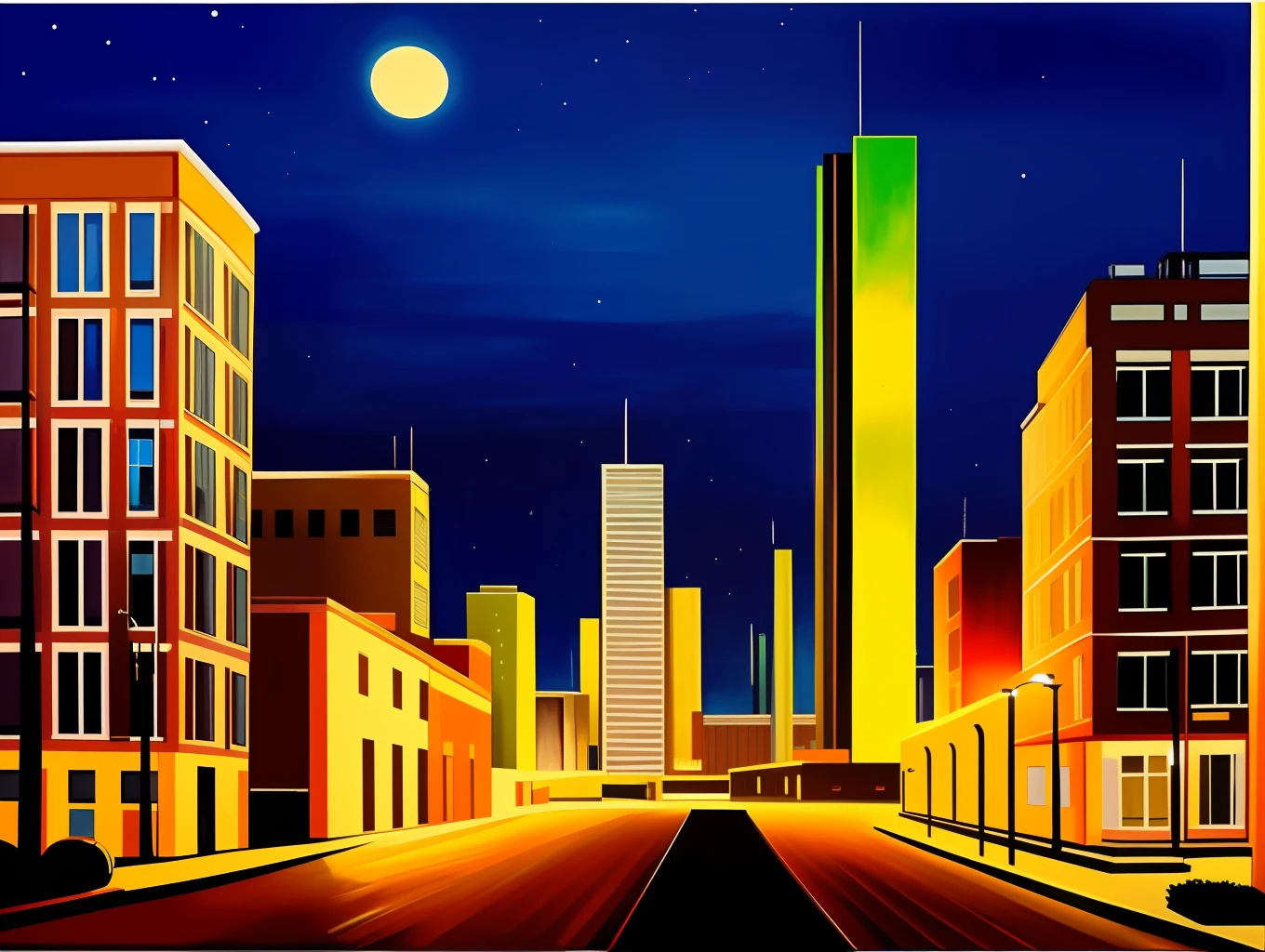 Night view of the city,Visionary,High-rise buildings,OilPaintStyle --auto