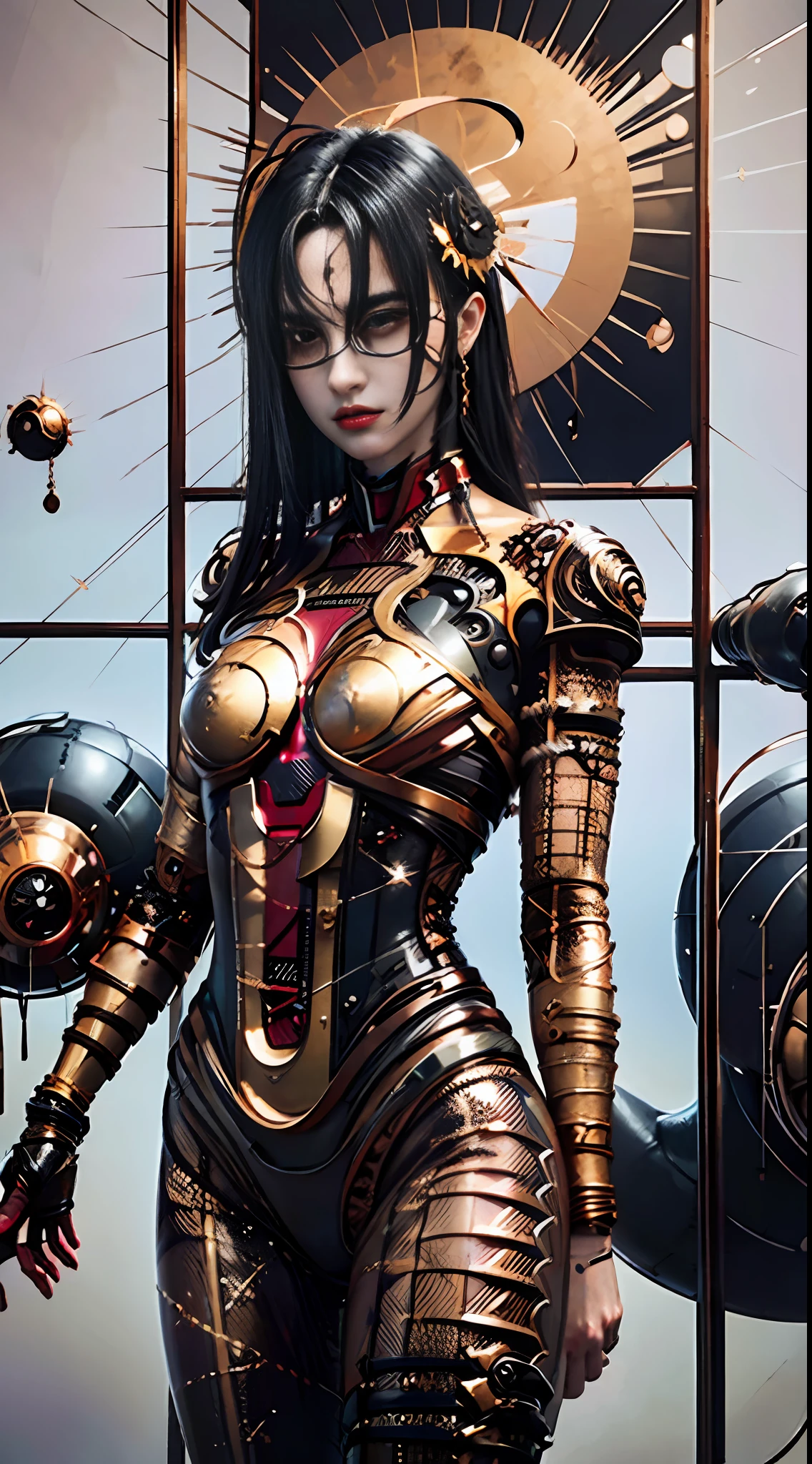 8k, realistic, attractive, highly detailed, a 20 year old girl a sexy and attractive woman inspired by Iron Man wearing a shiny Iron Man mech. She dresses with sexiness and confidence, perfectly interpreting Iron Man's strength and charisma. The abandoned warehouse serves as a backdrop, creating a unique atmosphere that highlights her bravery and perseverance. The cloudy sky adds a sense of tension and mystery to the whole scene. This high-definition, high-quality picture will bring you a shocking visual experience. The detailed abandoned warehouse and shiny mechs will keep your eyes on you. oc rendering, dramatic lighting, award winning quality
