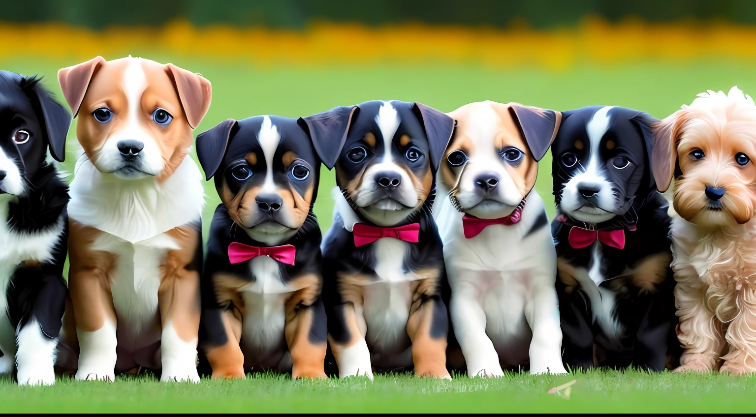 I want an image with several dogs of different breeds --auto