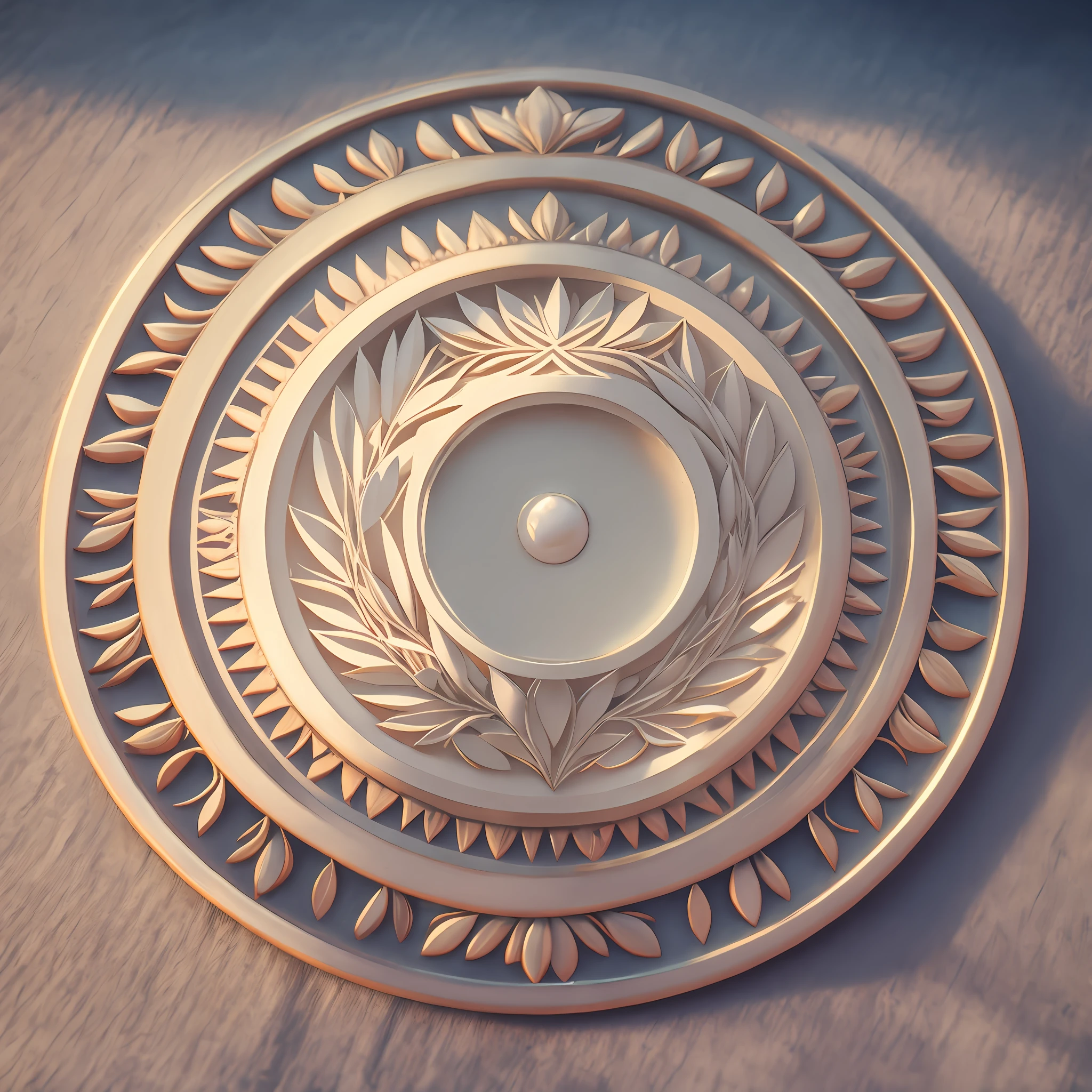 Symmetrical round with Number 1 in the center