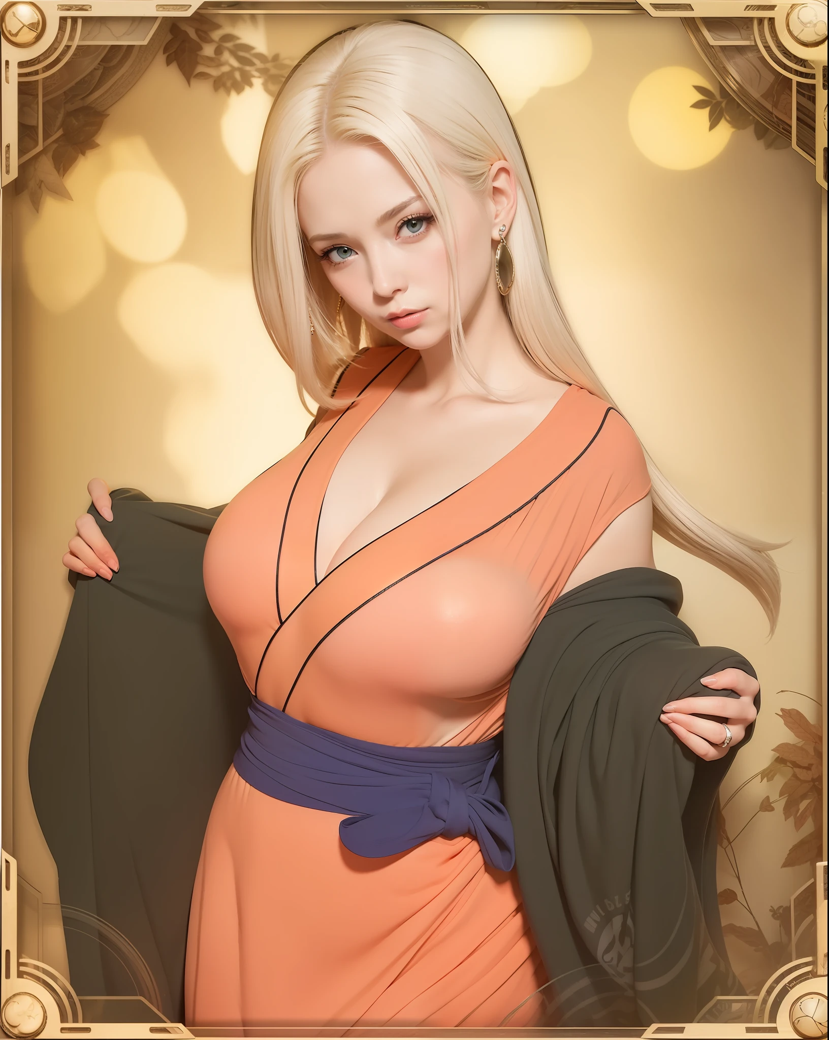 "(Ultra-realistic 4K detail, dynamic angle, best illumination and shadows, vibrant colors) portraying a 33-year-old, huge breast,exuding a distinguished aura"