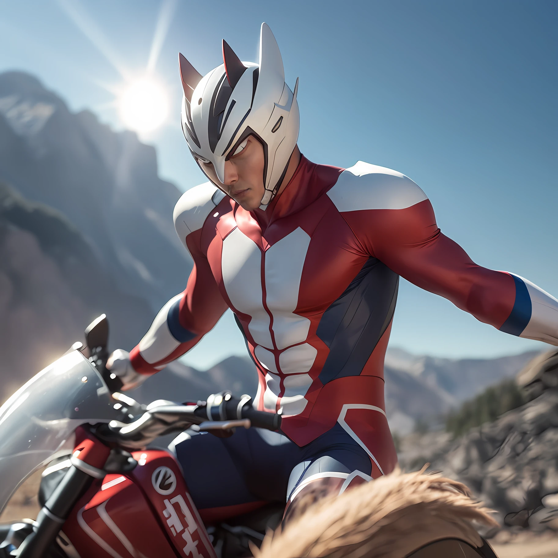 Riding Ultraman's bald head is strong