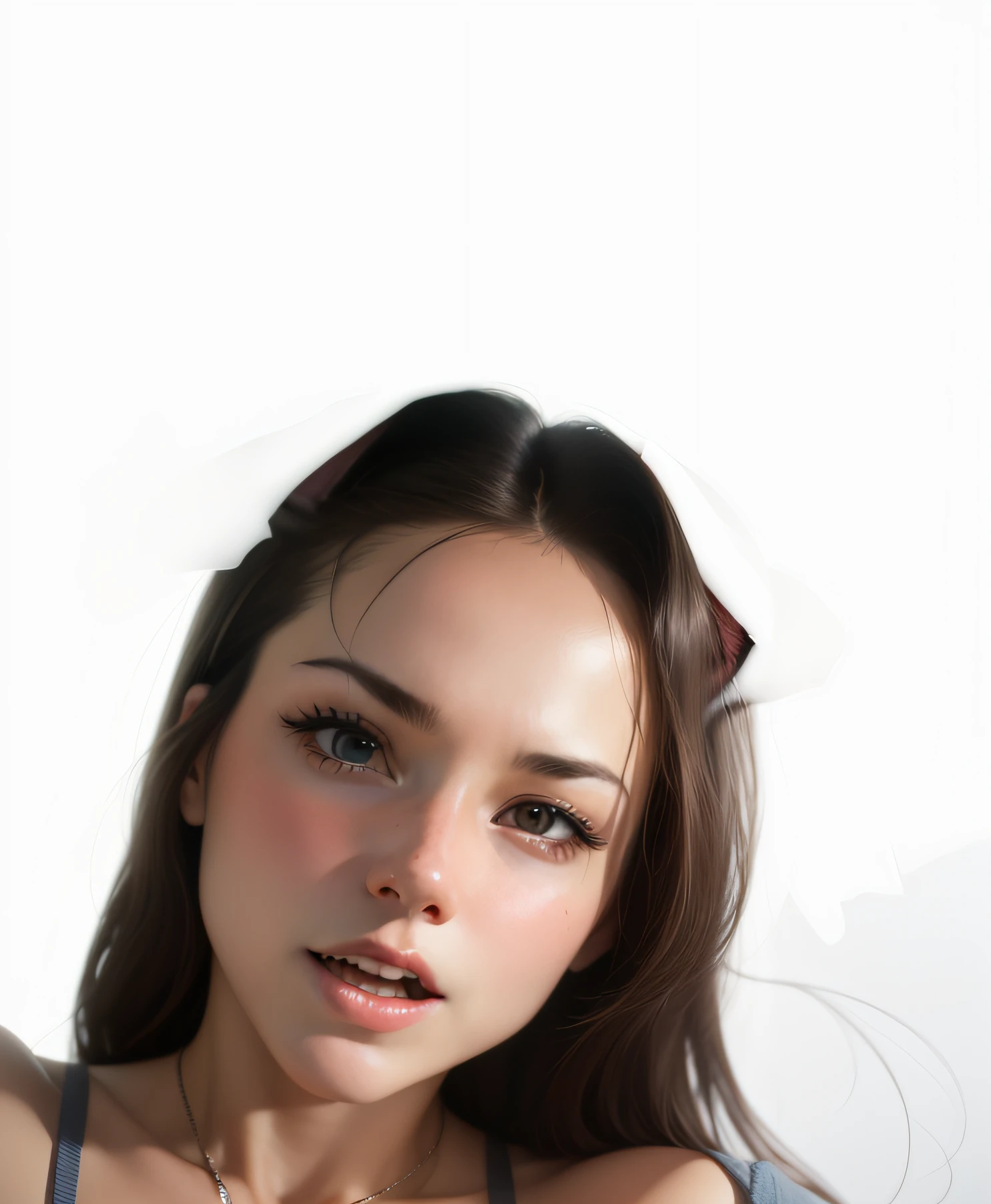 realistic cat ears, panties pulled aside, vaginal, large breast grab, arms up, 1boy --auto