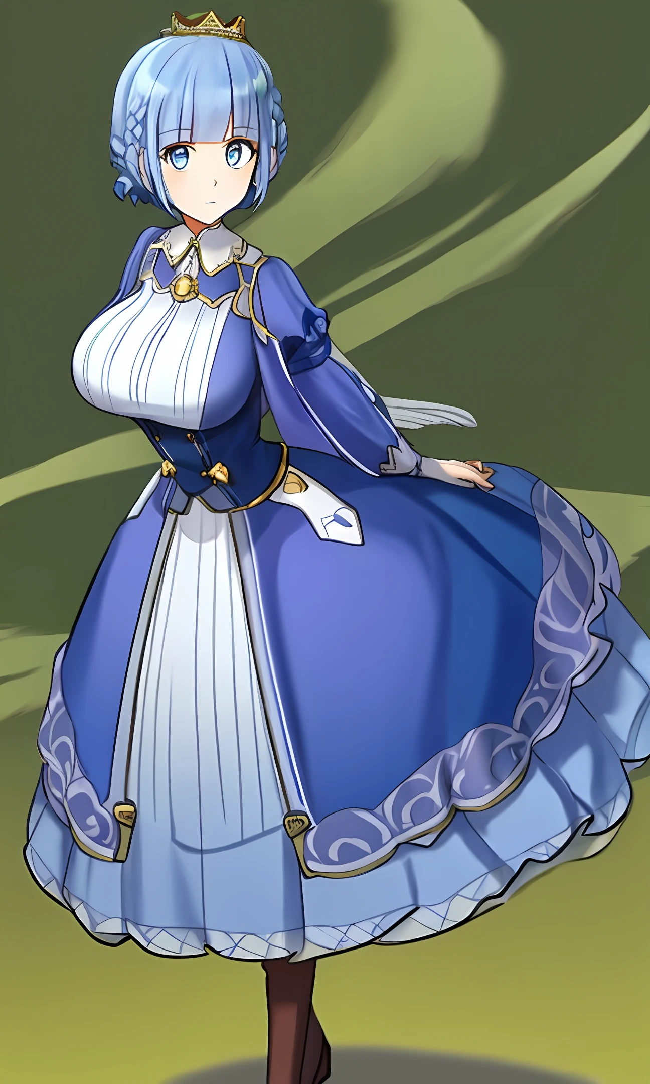 Ciel blue hair, blue eyes, 180cm princess dress giant breasts