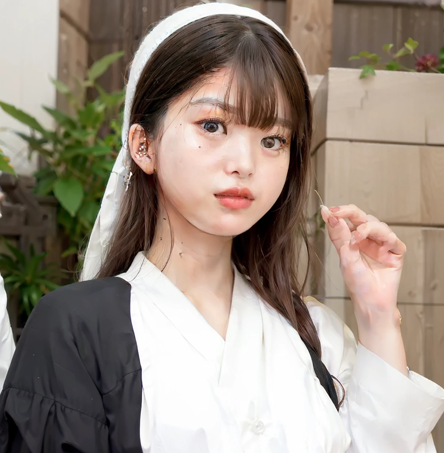 NSFW, 8K Raw Photography, Best Quality, Masterpiece, Ultra HD, Film Grain, filmg, 1girl, Watch Viewer, Natural Skin Texture, Realistic Eye and Face Details,
The occupation is a priestess (priesthood of the Japan shrine), wearing a priestess costume ((white kimono) (vermilion hakama) (white tabi sock)),
Japan, 1 8 years , 1, (Akiko Takase, Kazue Kato, , Aya Takano, Etsuko Miura, Gengee, Tsugumi Oba, Chiho, Rinko Kawaichi, Takeyuki Kanda),
Height 158 cm, weight 53 kg, bust 83 cm (D cup), waist 61 cm, hips 86 cm,
His personality is naïve,
Shoulder-length smooth black hair bunched into one, bangs, 
The place is the main shrine of a large shrine in Japan,
As an offering to God, lying on the altar with a smile,
Solo , Full Body