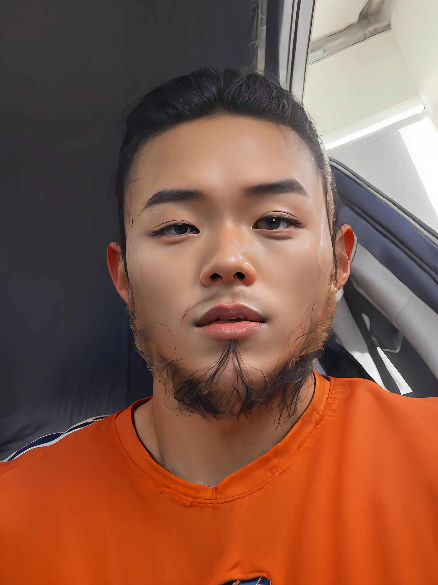 A Young Korean man , 1boy, white skin , detailed skin, 1boy, ((realistic)), abs, good lighting quality, muscle veins, ((pale skin)), footballer, (masterpiece, ultra quality, high resolution, 8k, intricate:1.2), (detailed face:1.2), handsome, wearing tight white soccer uniform, bulge, 1boy,solo, looking at viewer, balance eyes, (((from below))), bedroom, (eye contact),