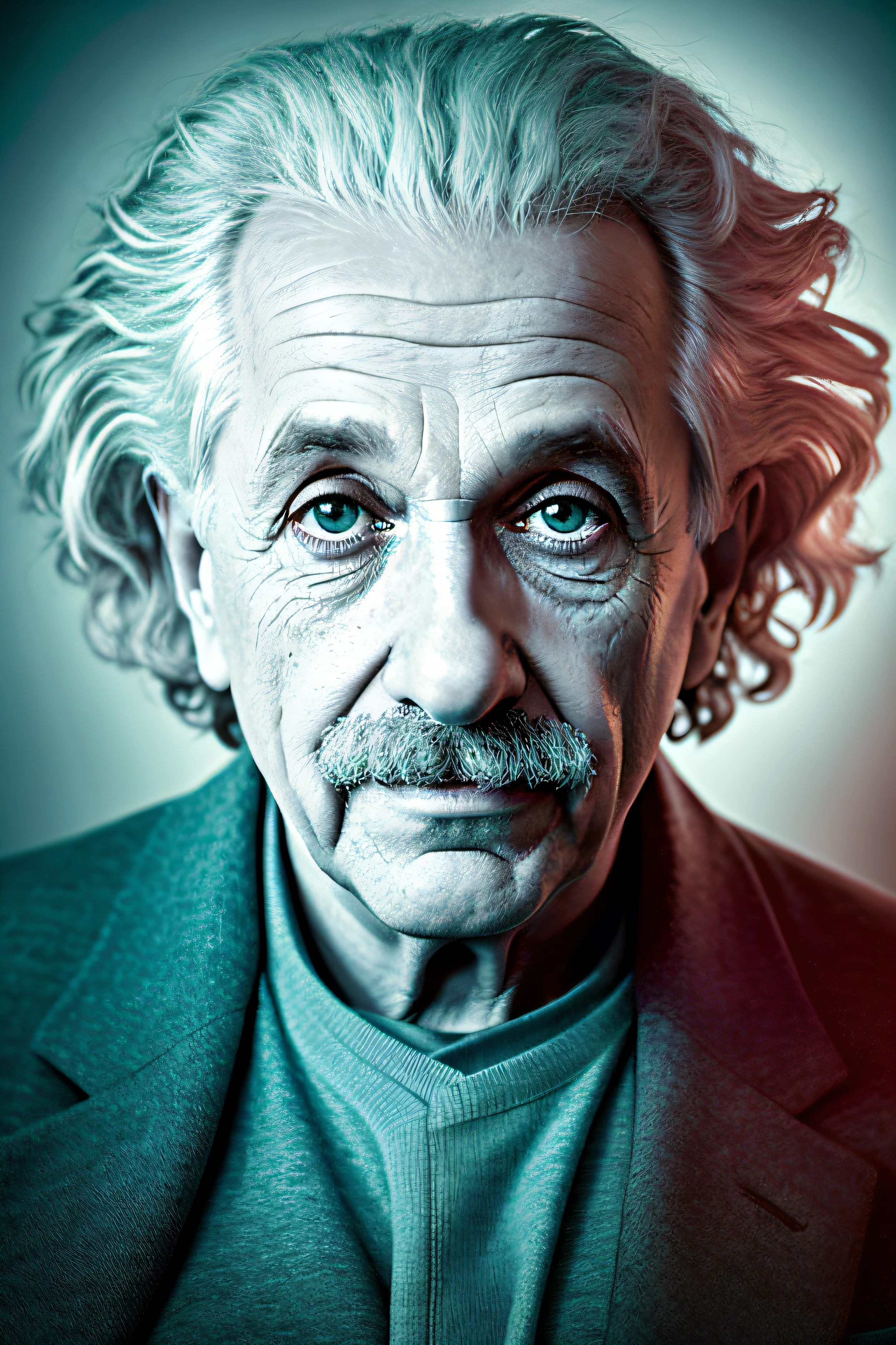 Estilo WPAP, retrato de albert einstein, cores neutras