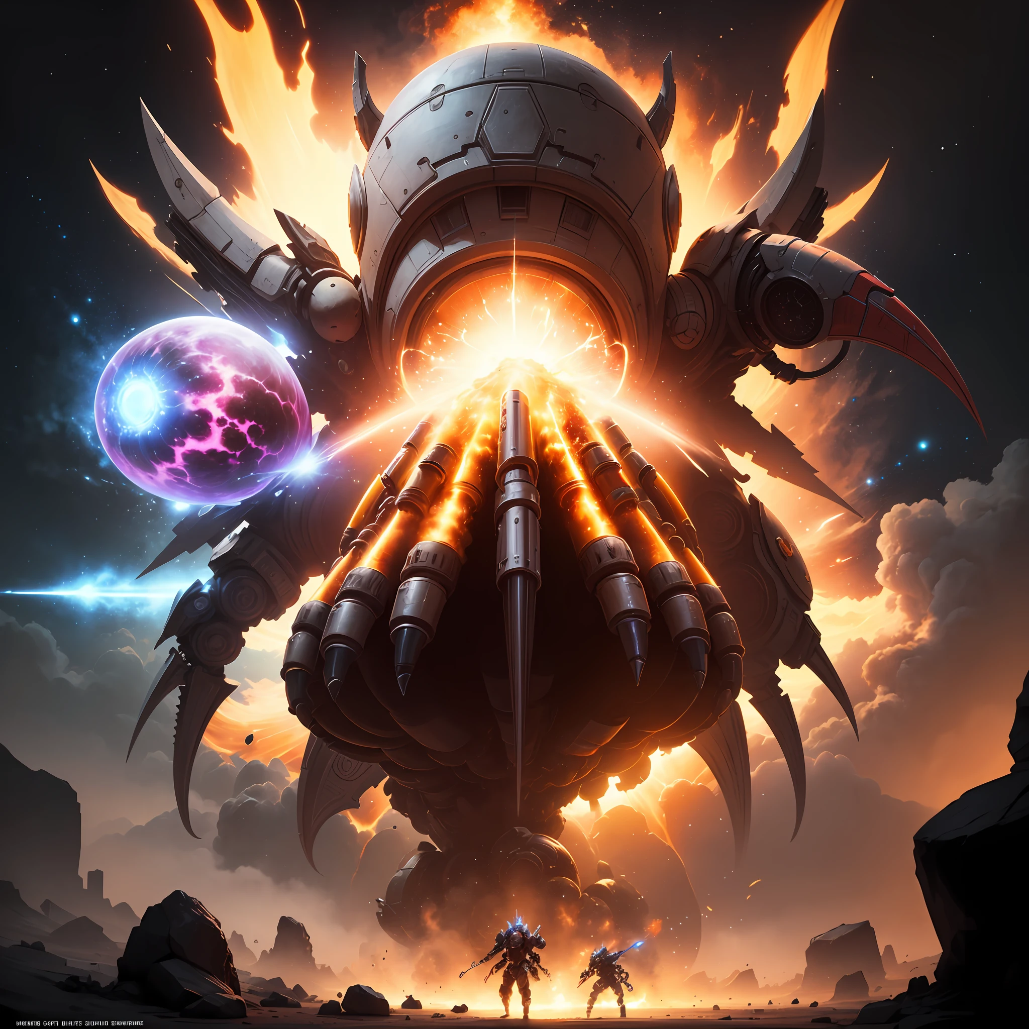 StarCraft 2: Humans shoot with guns, and Star Spirits fight with Zerg, and the background is a nuclear bomb explosion,The sky is where starships fire at each other --auto