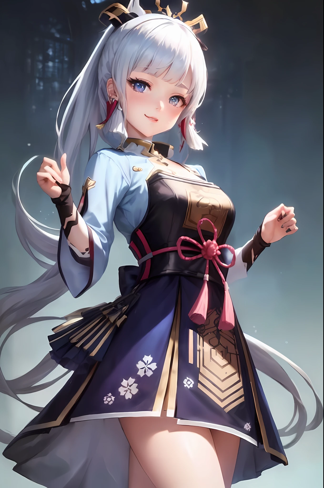 a woman in a dress and crown standing in front of a building, A scene from the《azur lane》videogame, From Arknights, Keqing from Genshin Impact, Ayaka Genshin impact, cute anime waifu in a nice dress, from girls frontline, white-haired god, Fine details. Girl Front, azur lane style, official character art, 《azur lane》role
