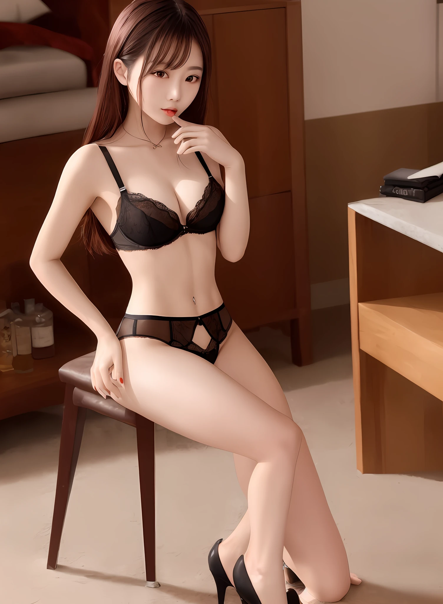 熟妇,Skin whitening,high-heeled,Erotic lingerie,Raised sexy,seductiv,perfect bodies,hugetits,Showing the belly,Less clothing,Sit on your knees,Cross your hands high