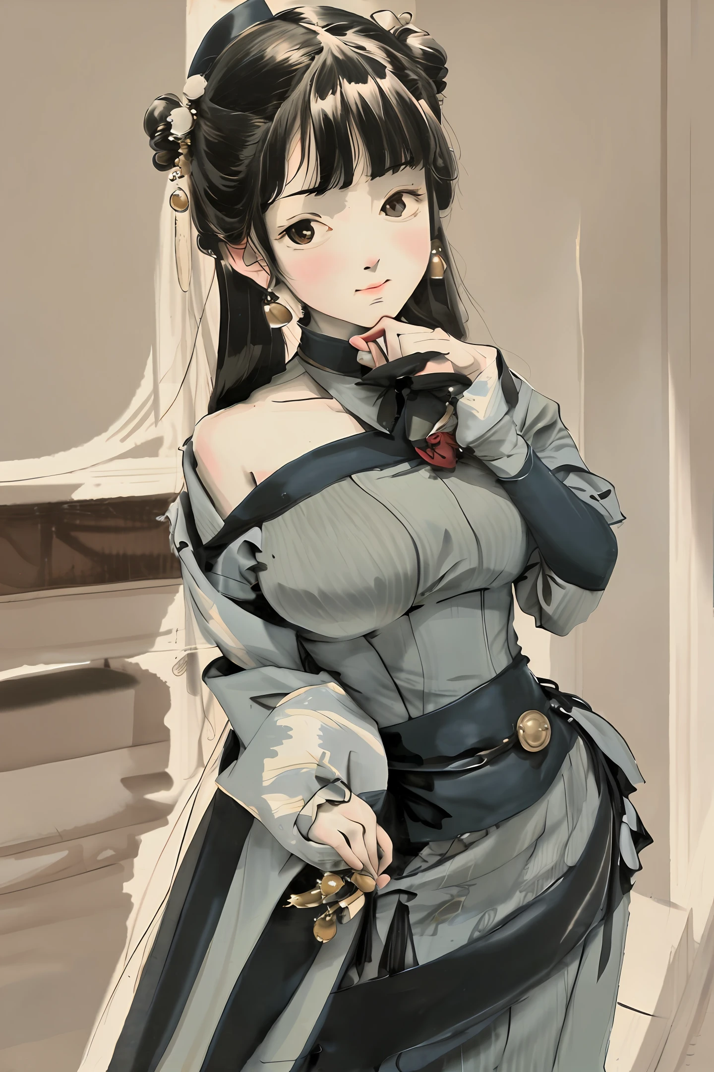 Antique gentle and fair lady