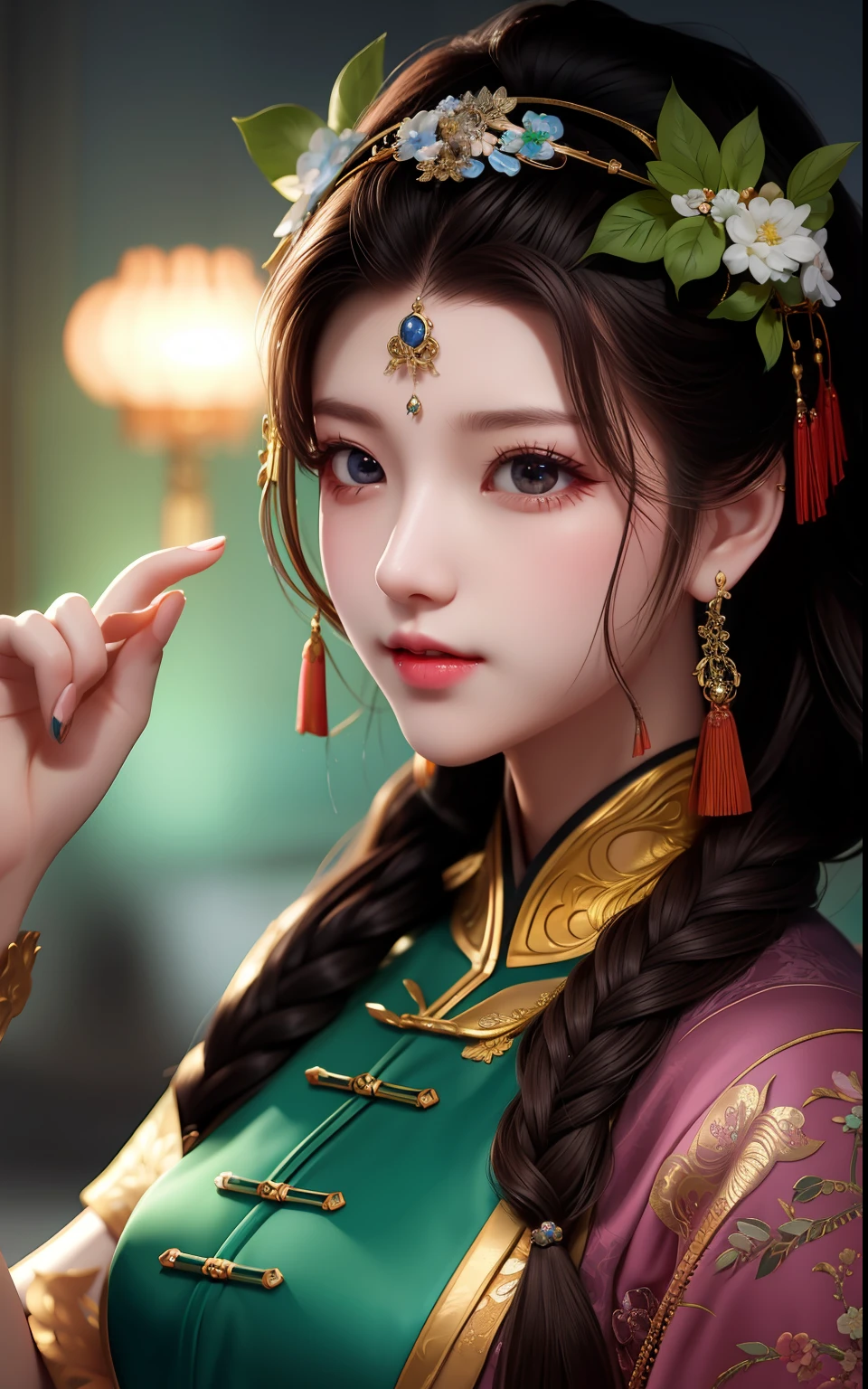 Beautiful girl oriental figure stick very detailed CG8K wallpaper