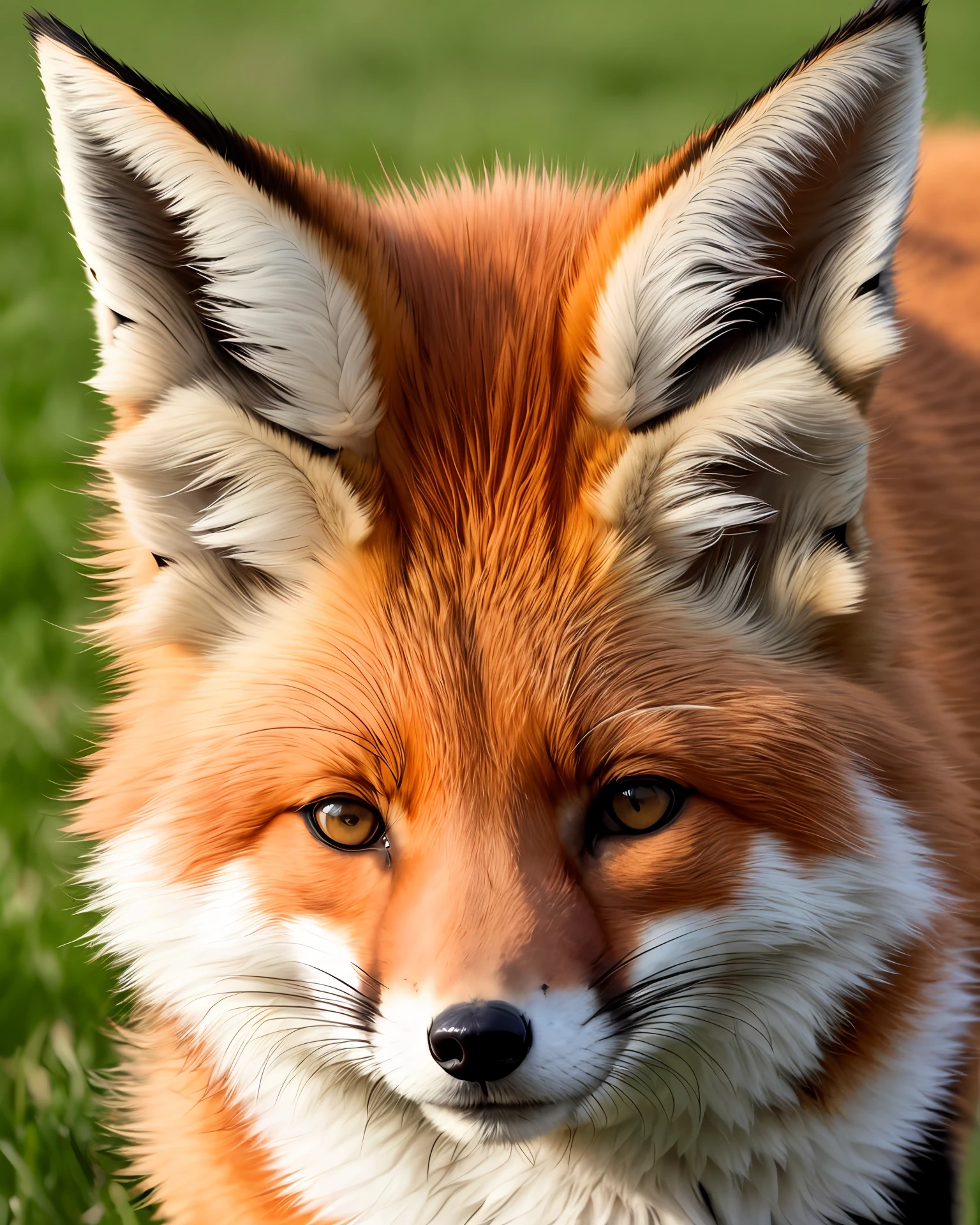 A fox with a fierce face