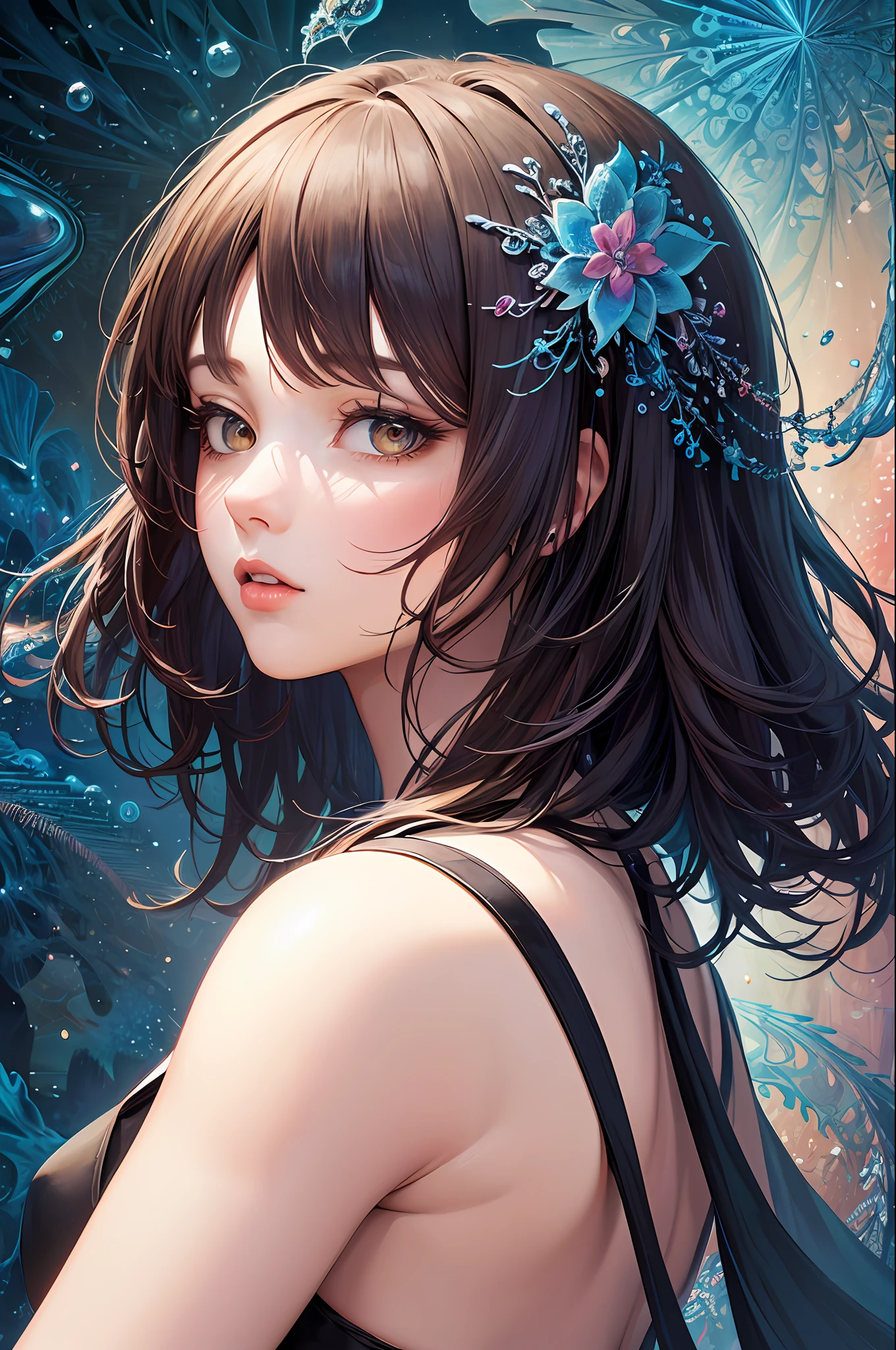 (masterpiece, top quality, best quality, official art, beautiful and aesthetic:1.2), (1girl), extreme detailed,(fractal art:1.3),colorful,highest detailed