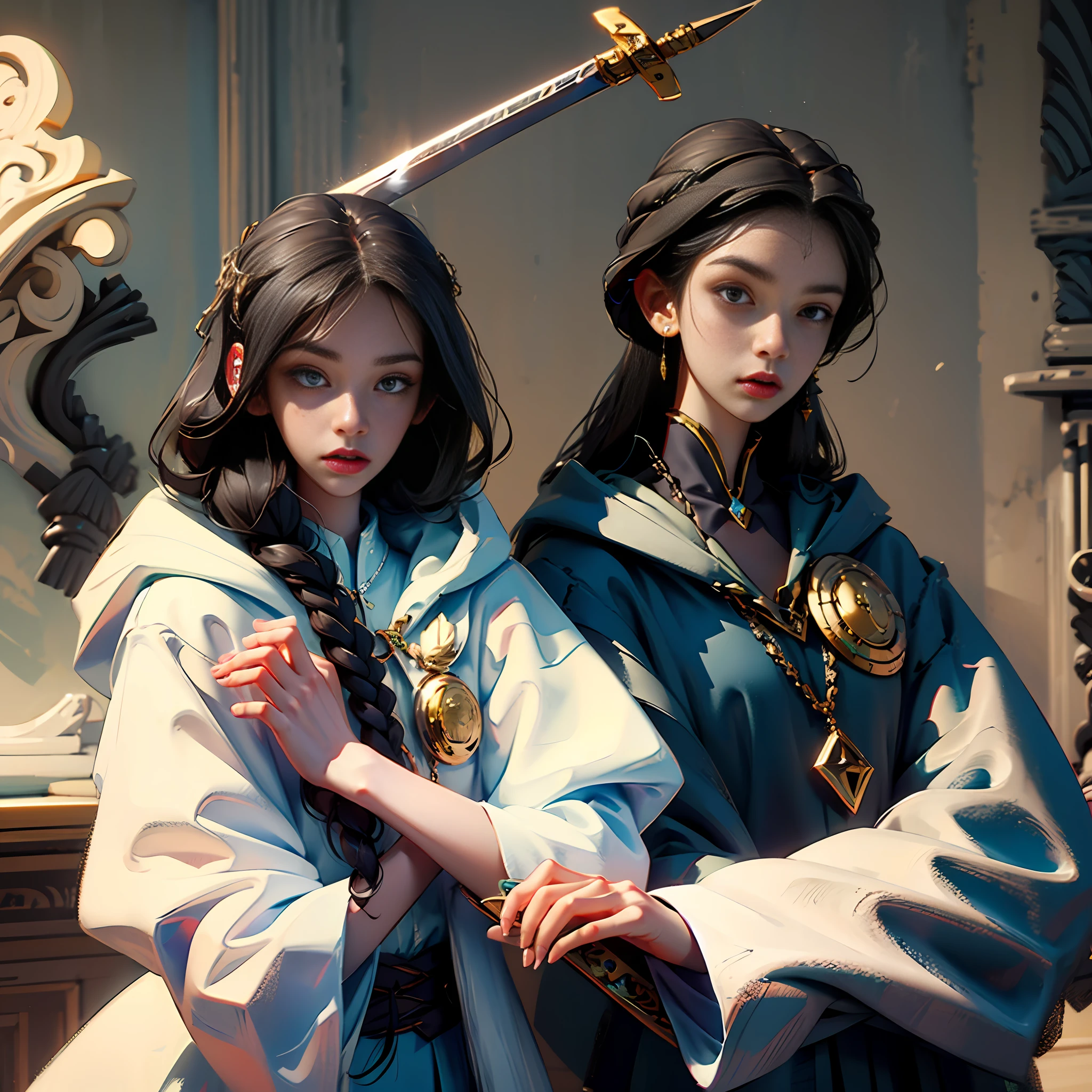 white coats,The sword,whaite hair --auto