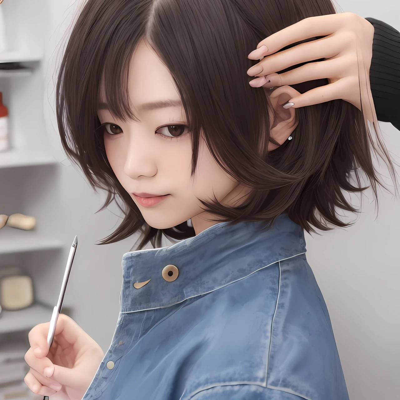 whaite hair，Kizi，nakeness