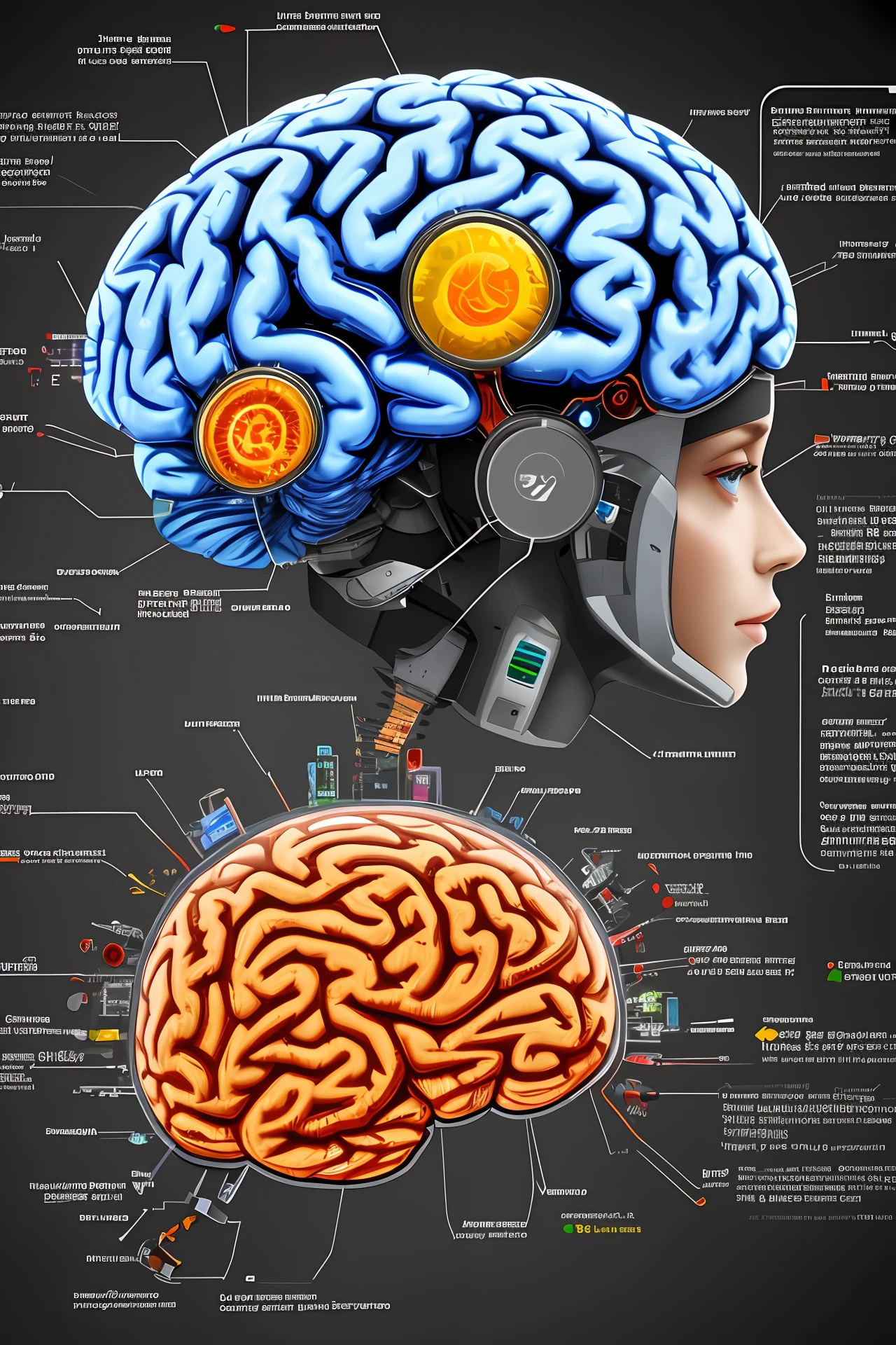 The human brain,blood vess,brain computer interface