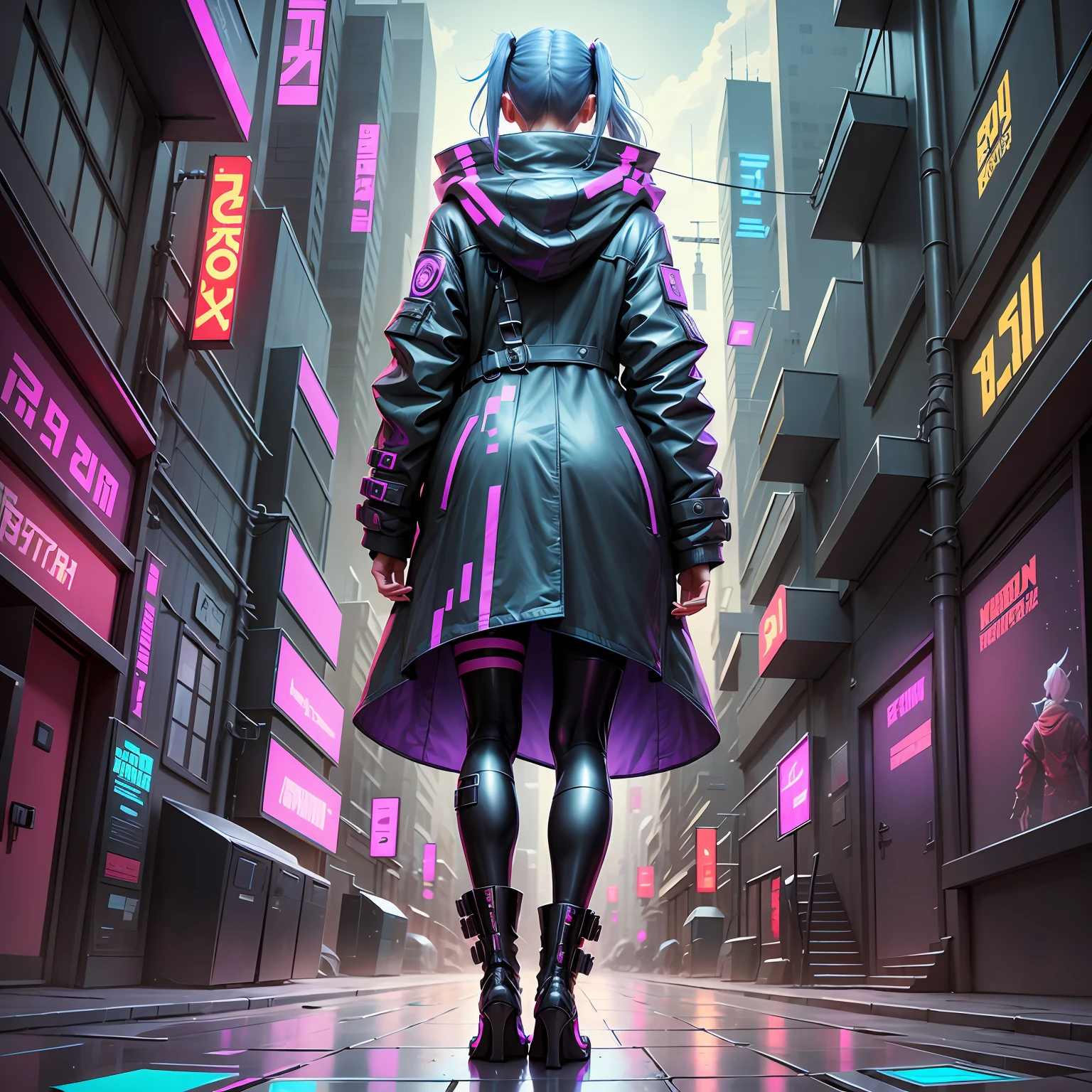 femele，cyber-punk，oras，the night --auto