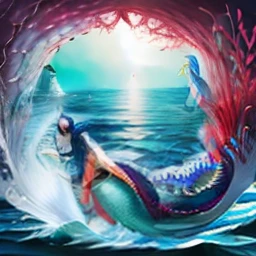 Mermaid blue ocean
