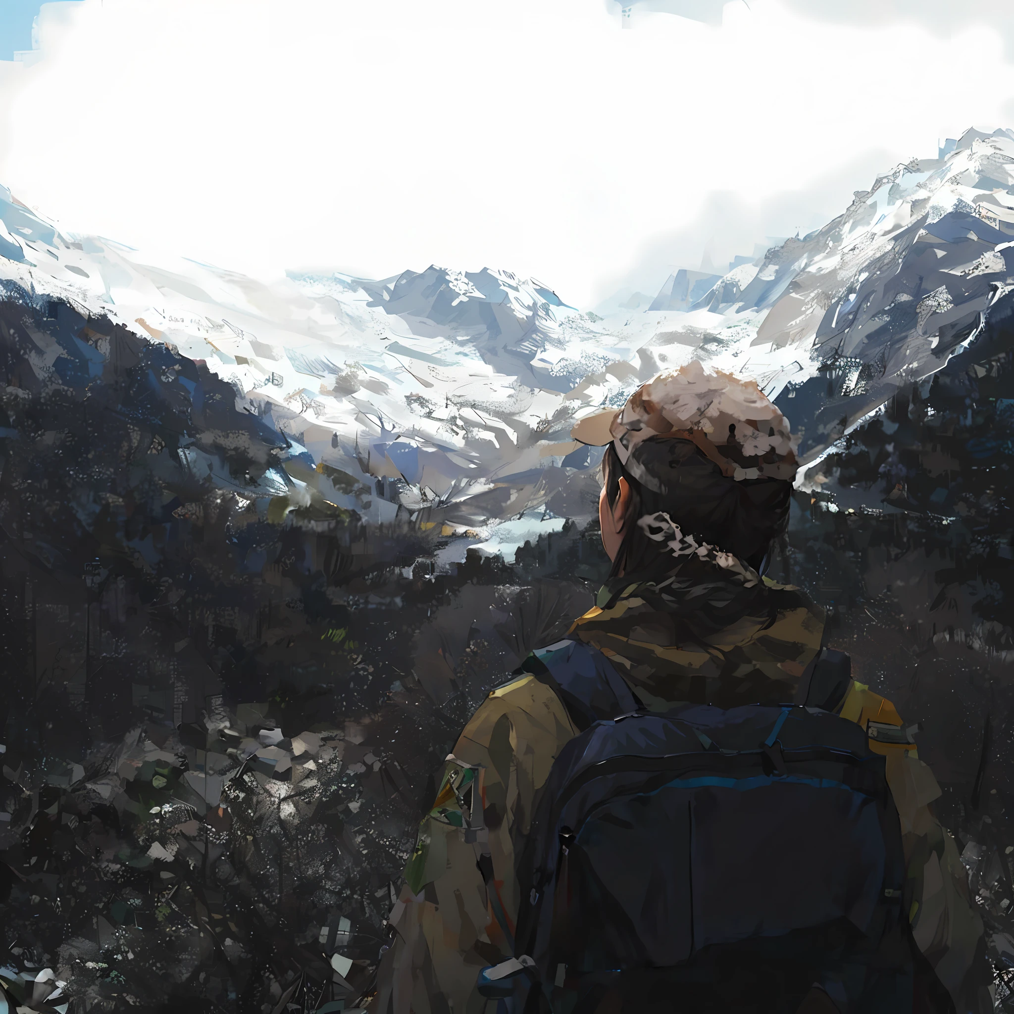 snow mountains,Back shadow,mountaineering,exteriors,vale,hiking clothes,巨作,Need,
