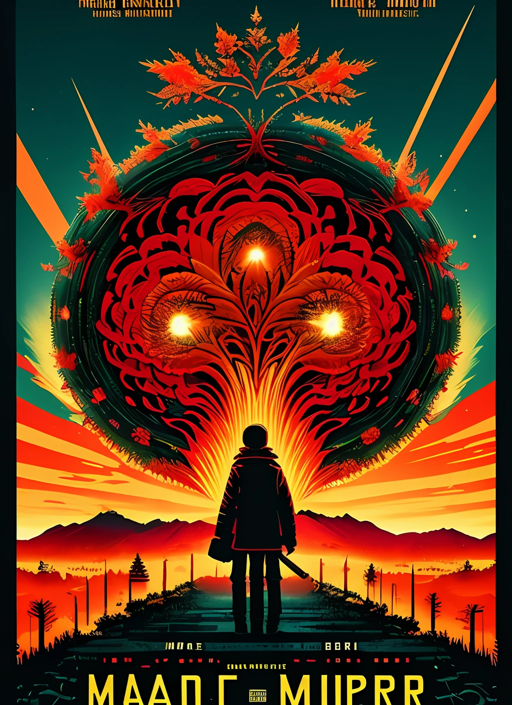 Mandelbrot set pixel high IQ murder movie poster