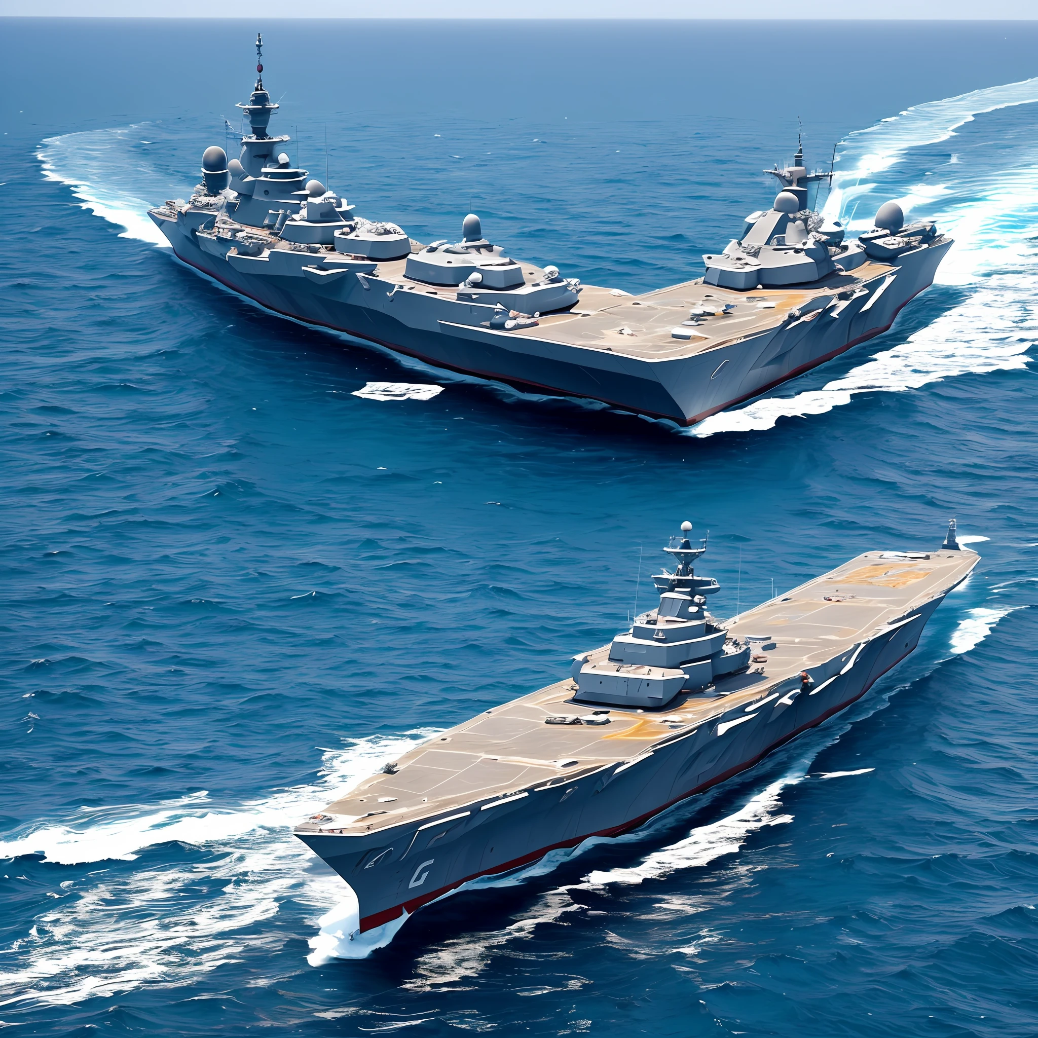 On the blue ocean,A mysterious alien battleship,Suspended quietly on the surface of the sea --auto