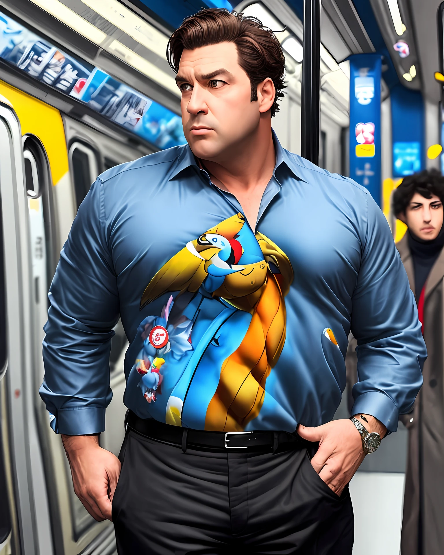 Metro big-breasted man