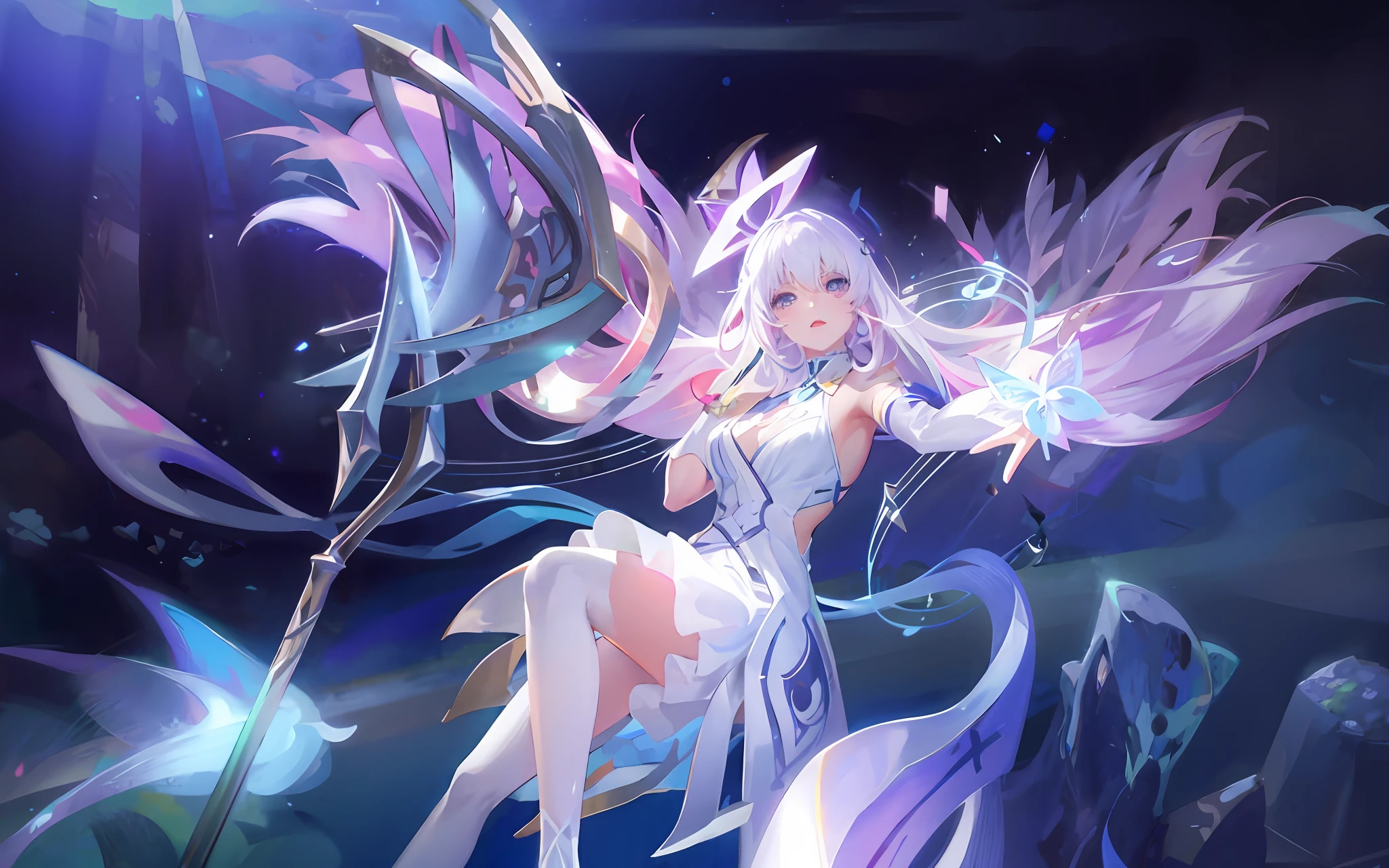,white-haired god,Anime fantasy artwork, anime fantasy illustration, animemanga girl,adolable,delicate and pretty