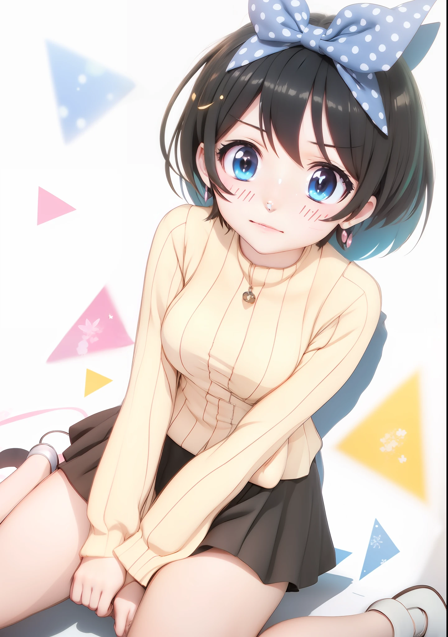Anime girl sitting on the ground,legs crossed, anime moe art style, anime visual of a cute girl, Cute anime girl, Also, ecchi anime style, anime best girl, (animemanga girl), pretty anime girl, cute kawaii girls, An anime girl, in dress, animemanga girl, 8K!!, attractive anime girls, nagatoro