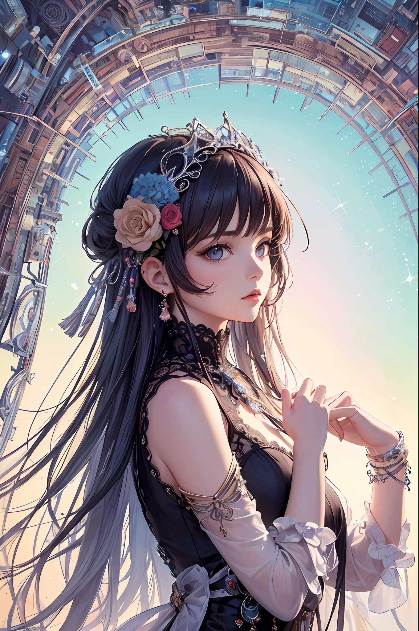 (masterpiece, top quality, best quality, official art, beautiful and aesthetic:1.2), (1girl), extreme detailed,(fractal art:1.3),colorful,highest detailed