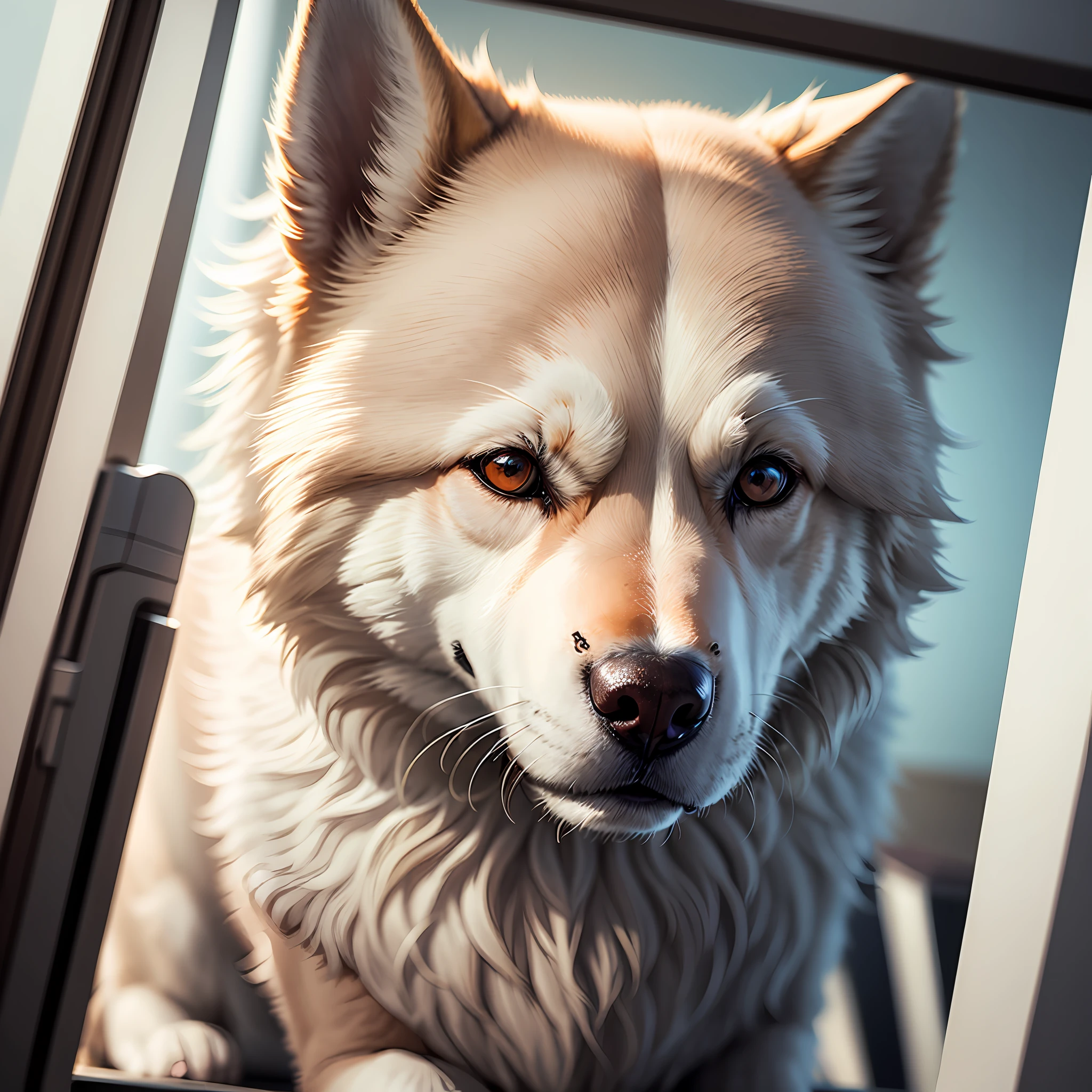 Samoyed,eye glass,photorealestic,tmasterpiece --auto