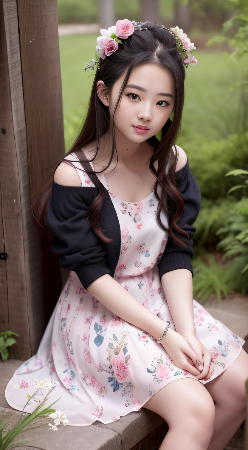 1 sweet girl,Floral dress,
