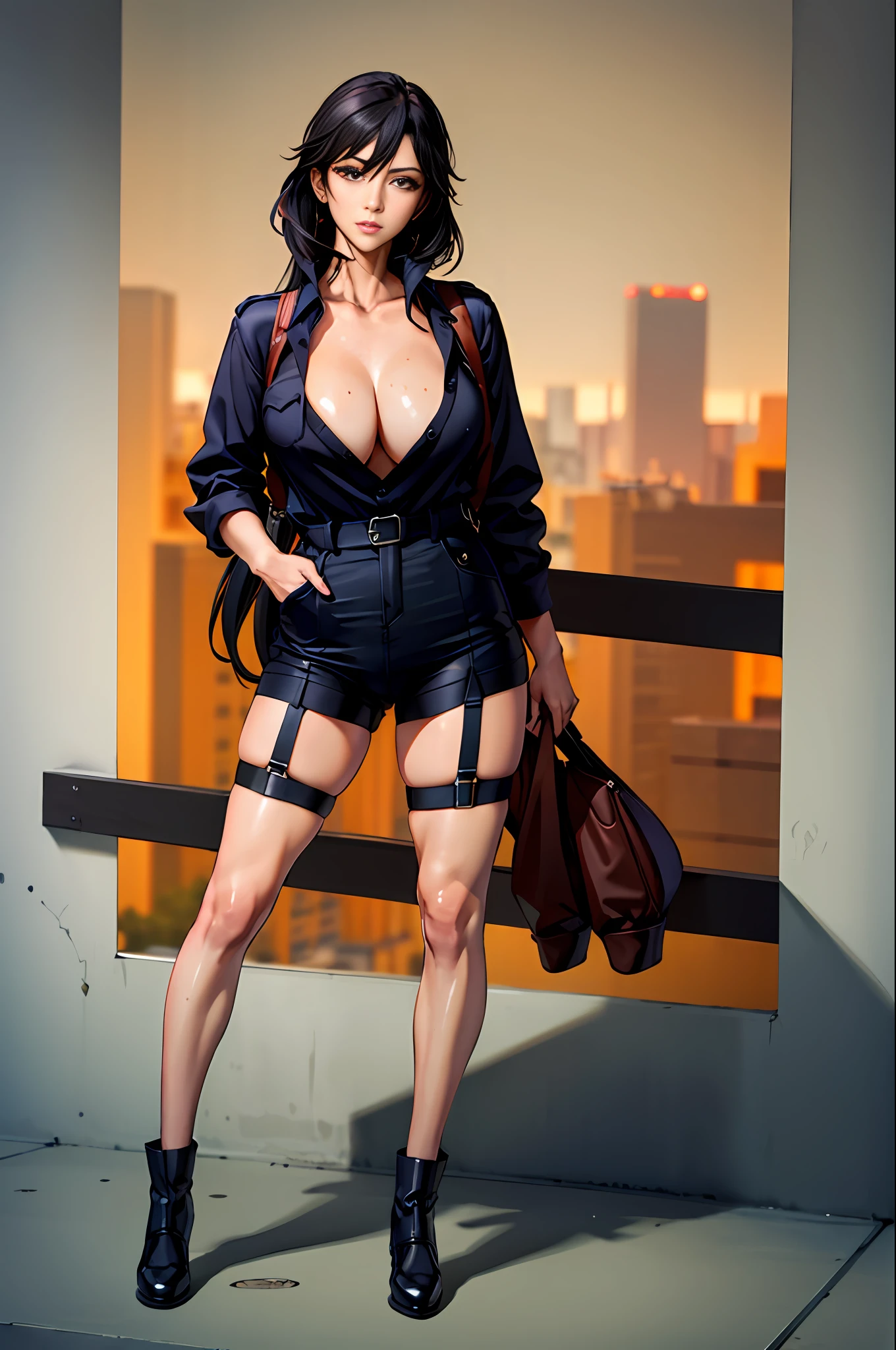 （best qualtiy，tmasterpiece，offcial art，A high resolution：1.2），extremaly detailed cg， Uniform hue ，8k wallpaper，photograph realistic，ultra - detailed，（A woman with：1.2），（highdetailskin：1.2），（large tities：1.1），Full body like， The legendary goddess of costume，Extremely sexy ，rnlong hair，Coiled hair ，underpant，stocklings，Suspenders，Game heroine，Sexy and beautiful